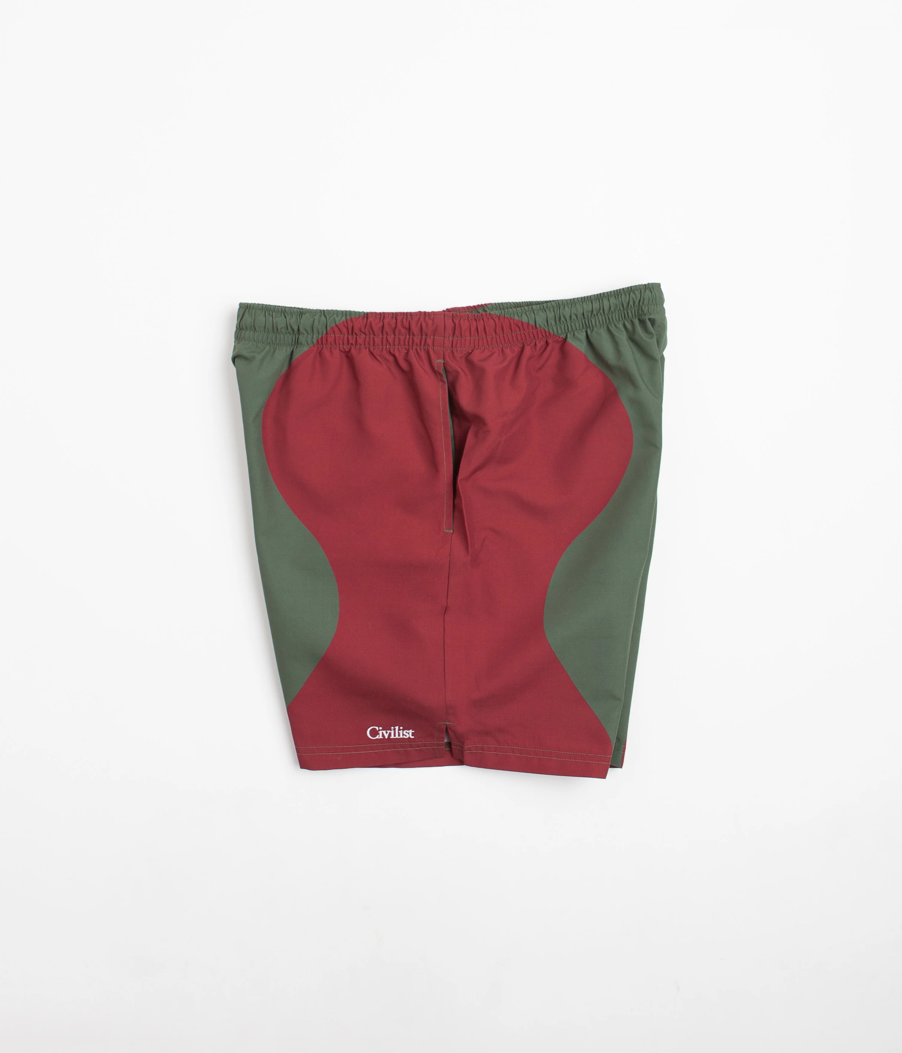 Civilist Butterfly Shorts - Bordeaux / Olive - Image 2