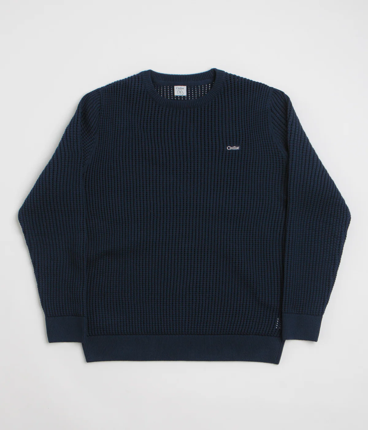 Civilist Loose Gauge Knit Sweatshirt - Navy