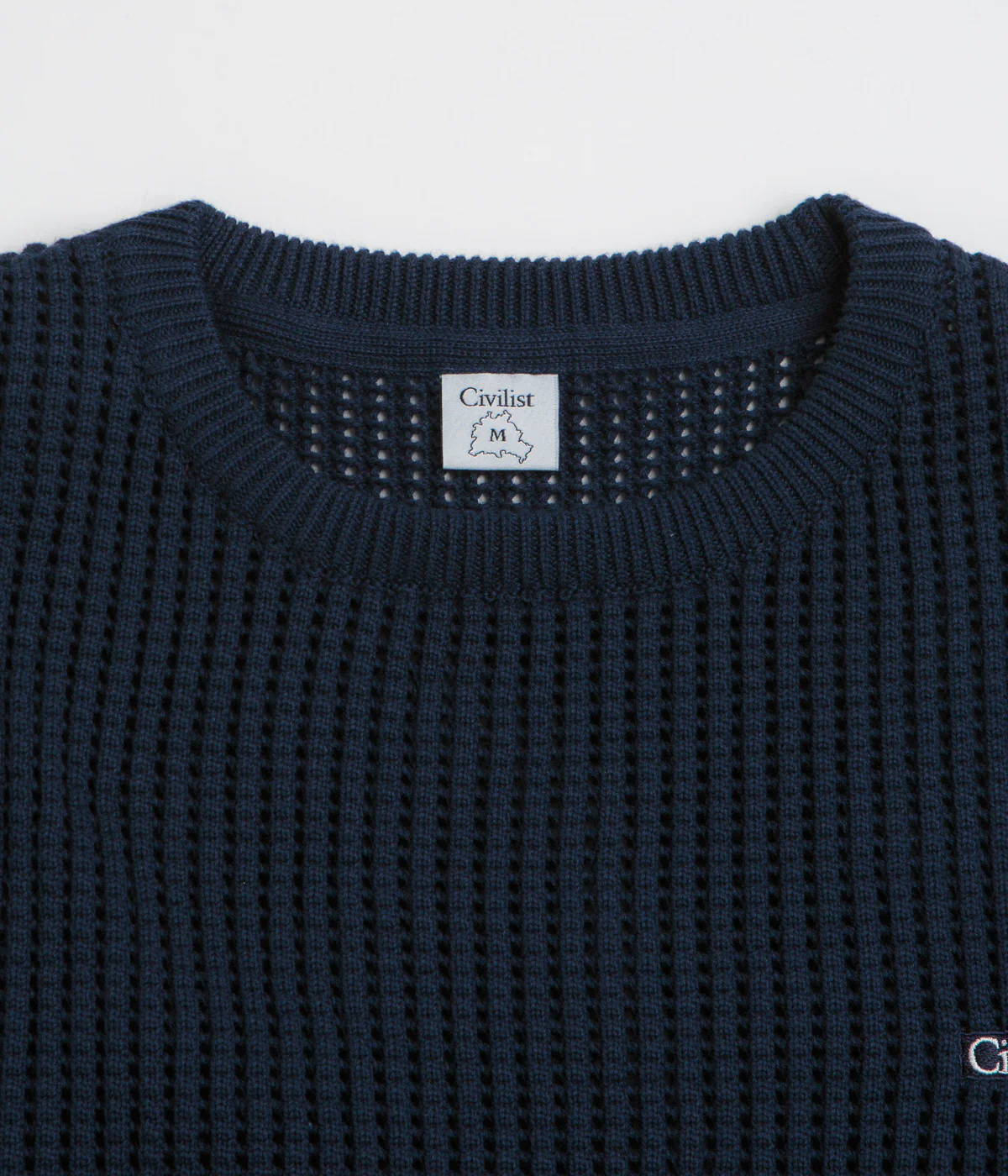 Civilist Loose Gauge Knit Sweatshirt - Navy - Image 2