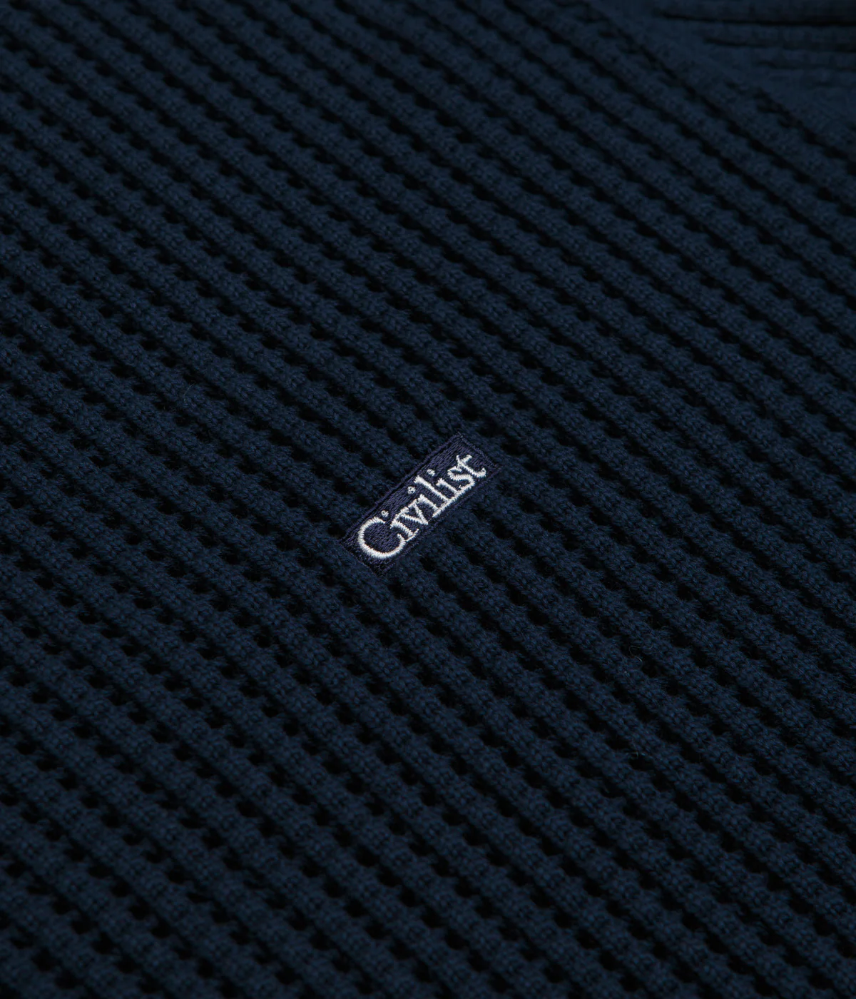Civilist Loose Gauge Knit Sweatshirt - Navy - Image 3