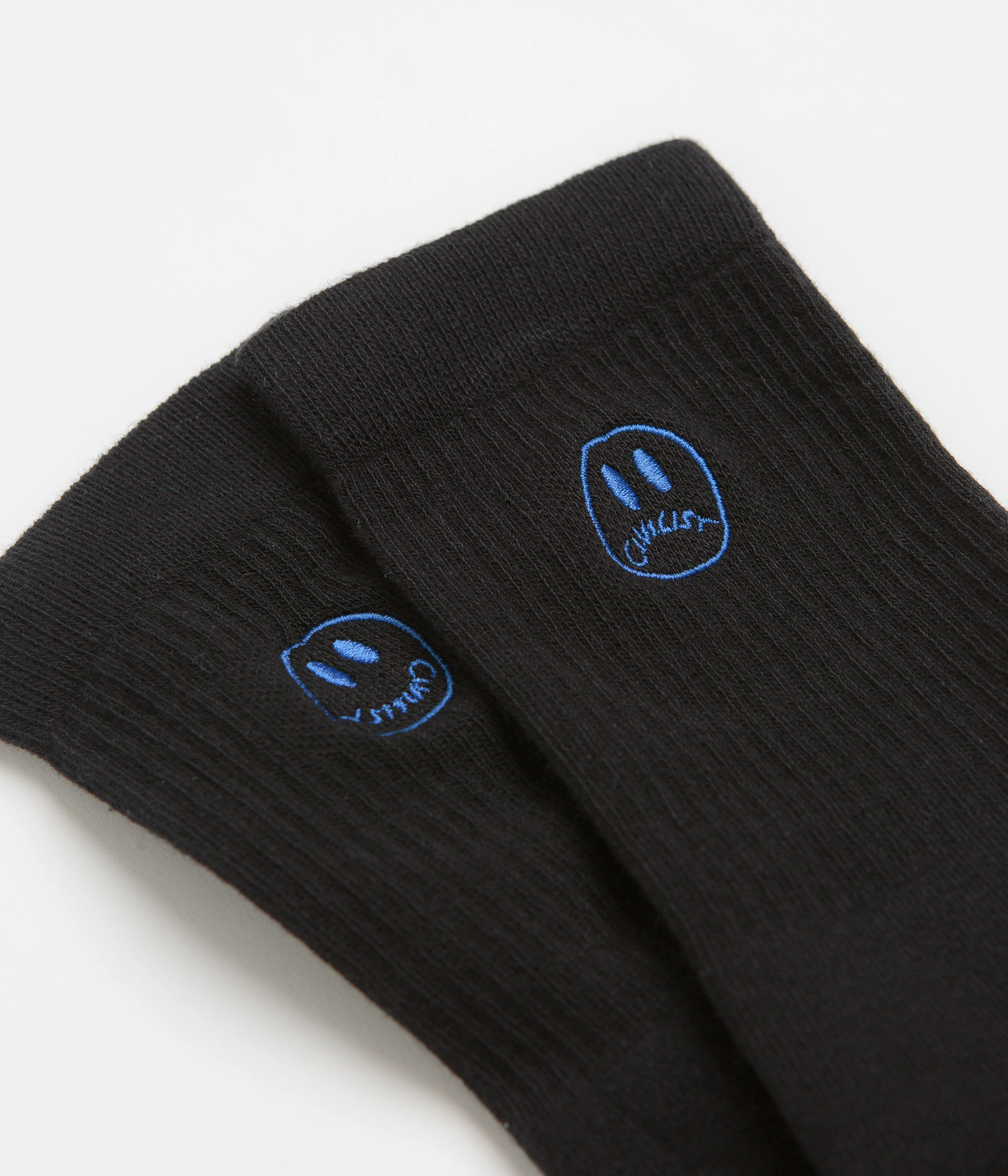 Civilist Mono Smiler Socks - Black / Royal - Image 3