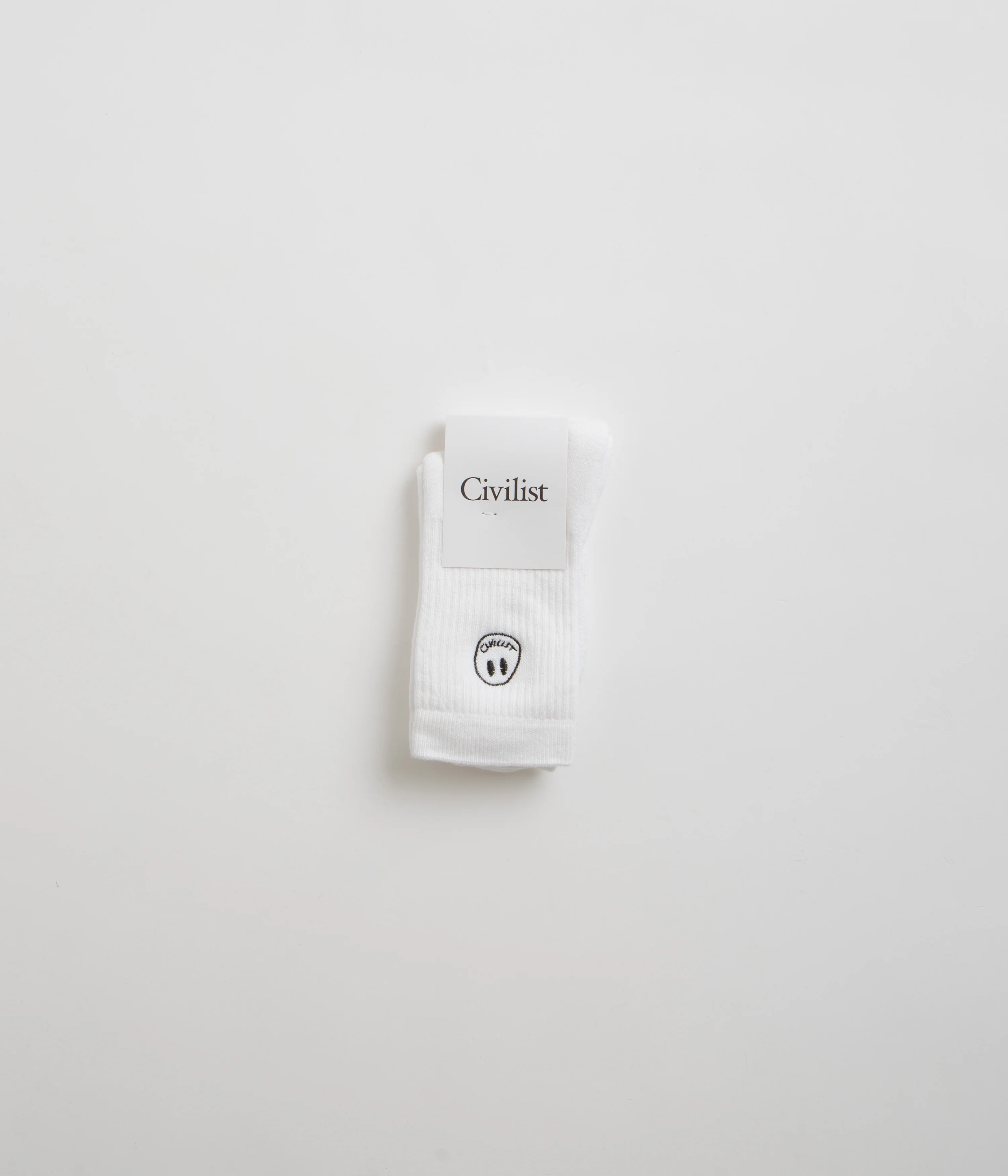 Civilist Mono Smiler Socks - White - Image 3