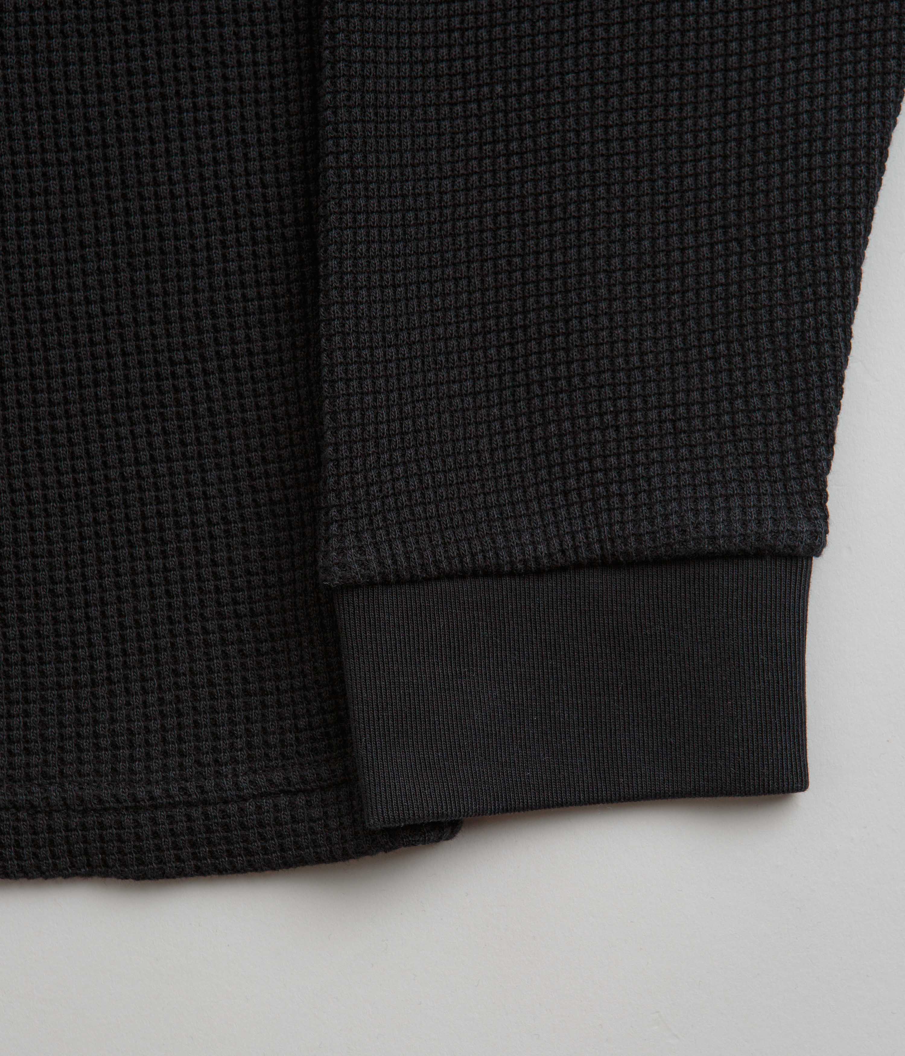 Civilist Thermal Waffle Long Sleeve T-Shirt - Black - Image 5