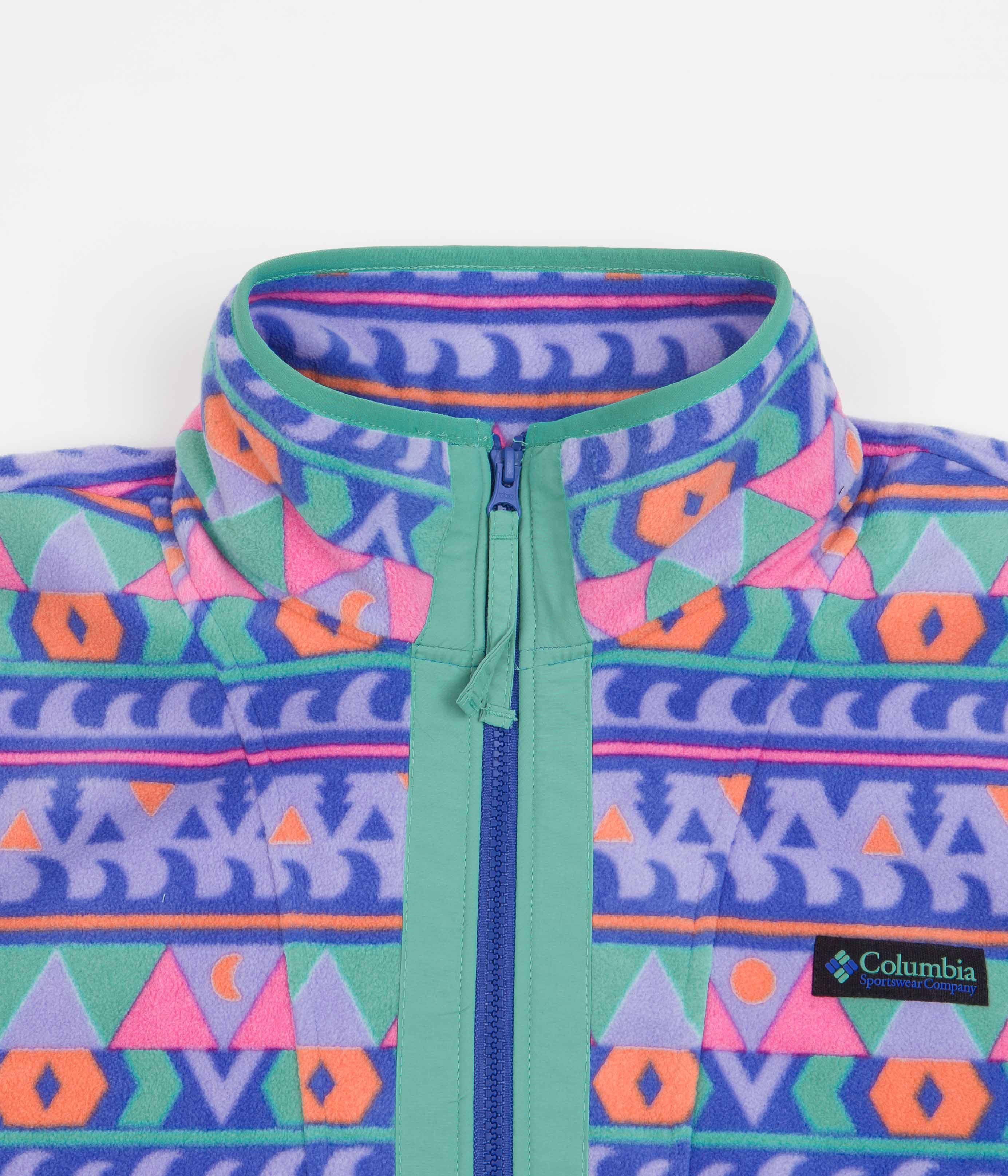 Columbia Back Bowl Lightweight Fleece - Purple Lotus Camp Blanket / Bright Aqua - Image 4