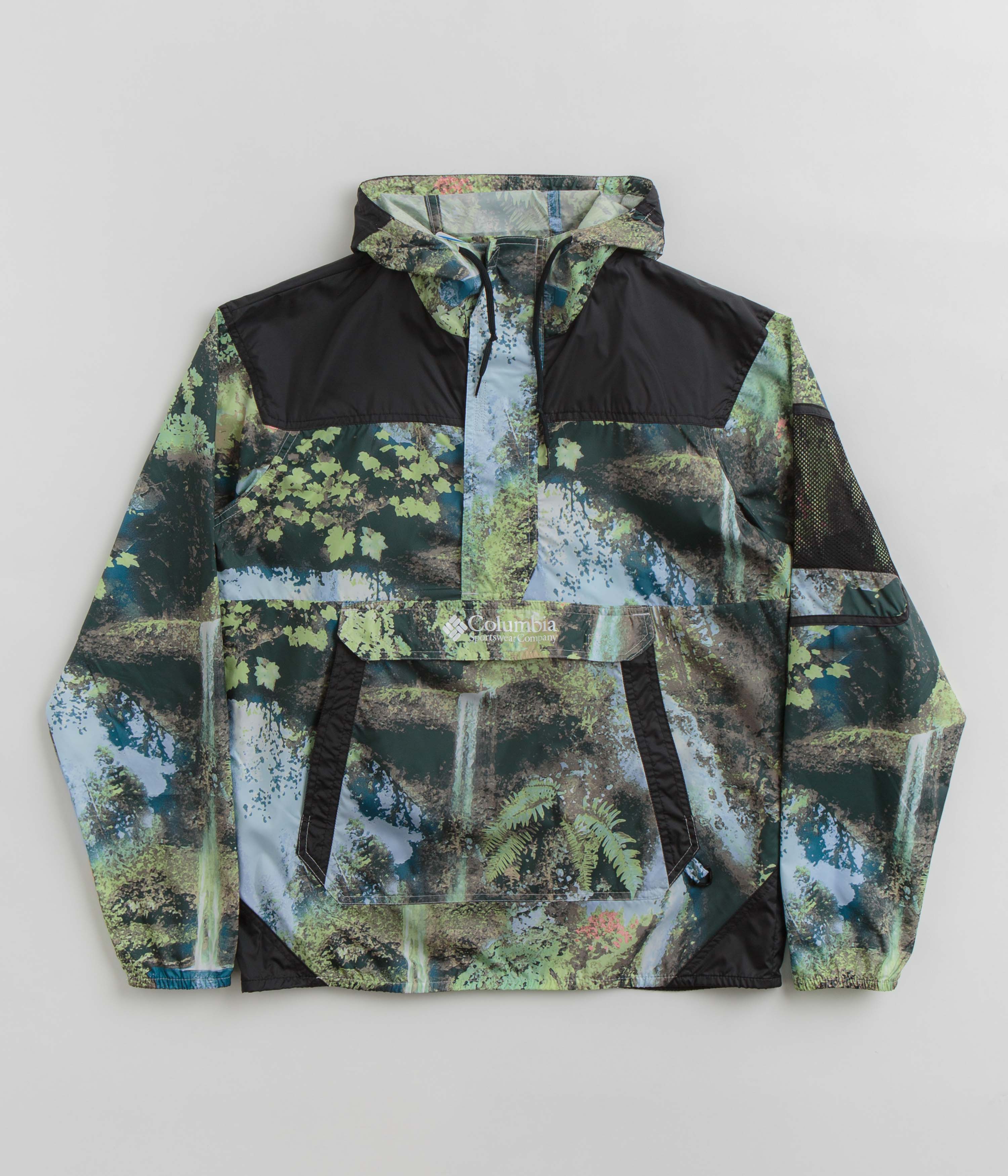 Columbia Challenger Windbreaker Jacket - Napa Green Chasing Falls Print / Black