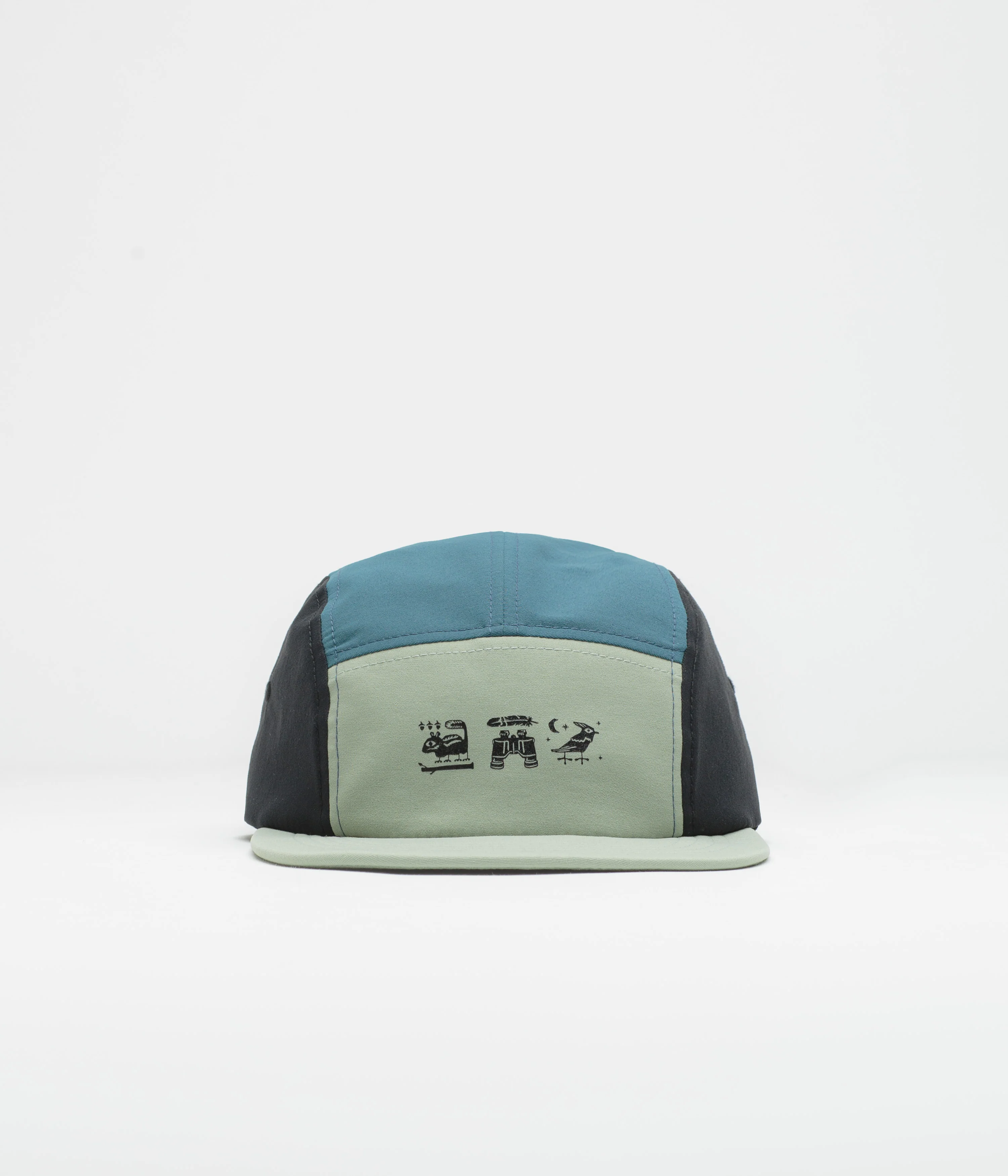 Columbia Creek Side 5 Panel Cap - Safari / Black / 3 Little Icons - Image 2