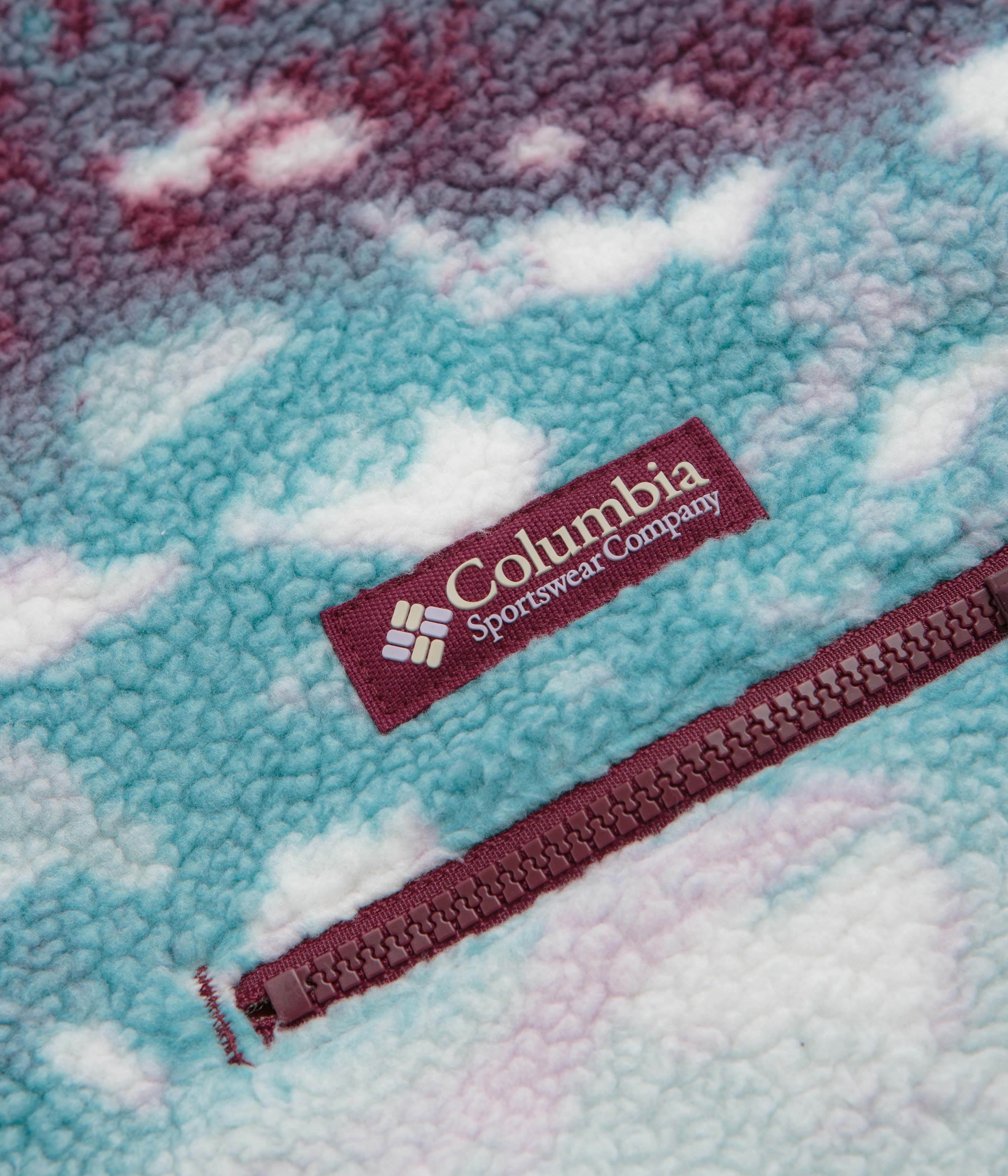 Columbia Helvetia II Printed Half Snap Fleece - Rich Wine / Sisters - Image 3