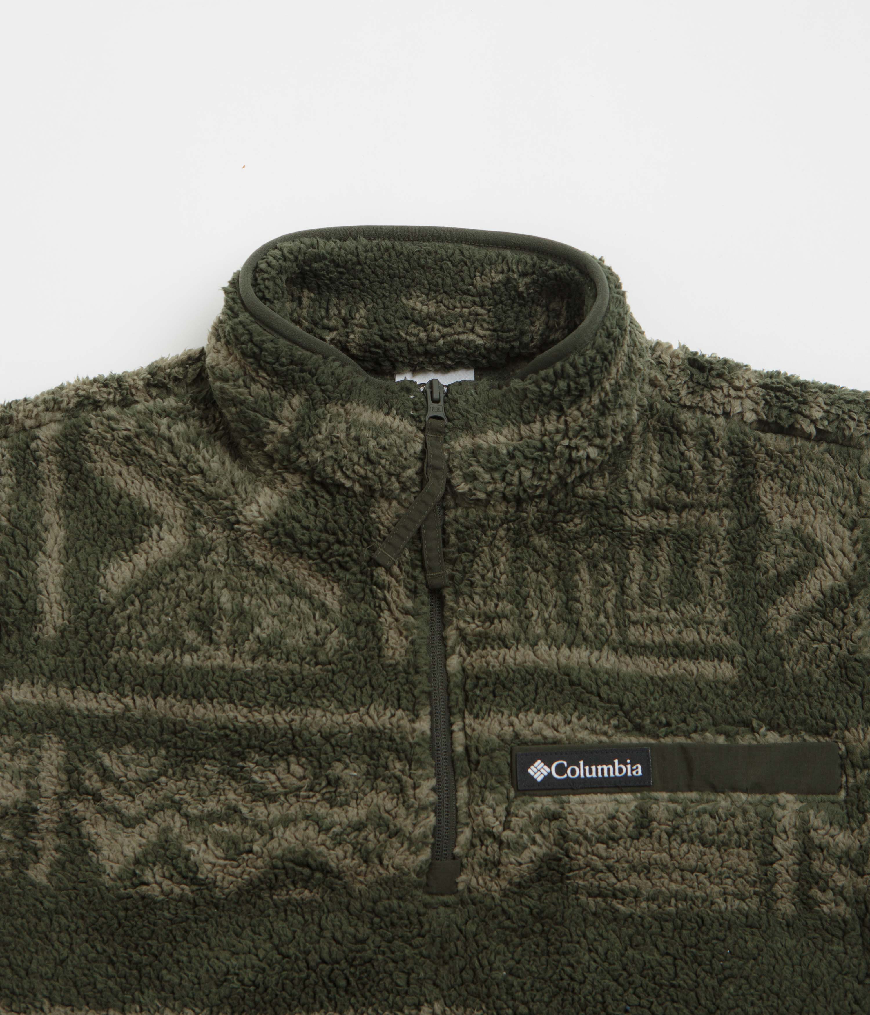 Columbia Rugged Ridge High Pile Half Zip Fleece - Greenscape / Deschutes Days - Image 2