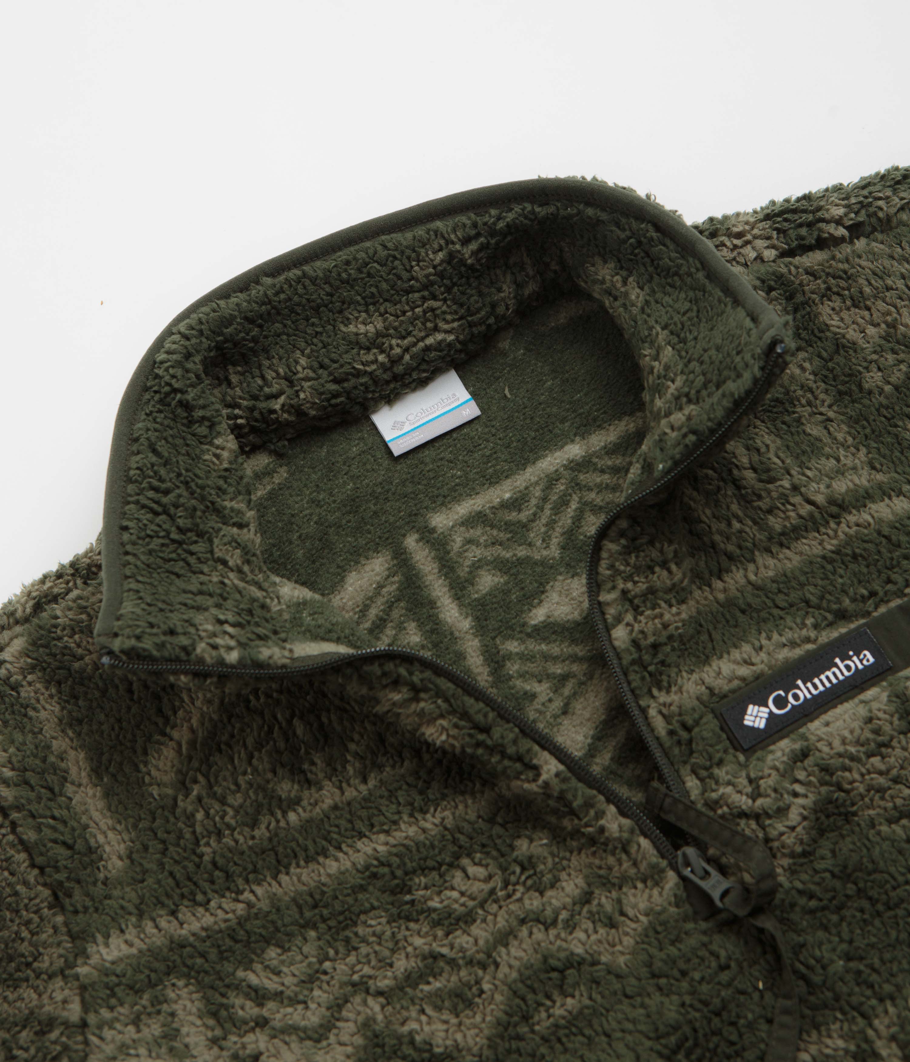 Columbia Rugged Ridge High Pile Half Zip Fleece - Greenscape / Deschutes Days - Image 4