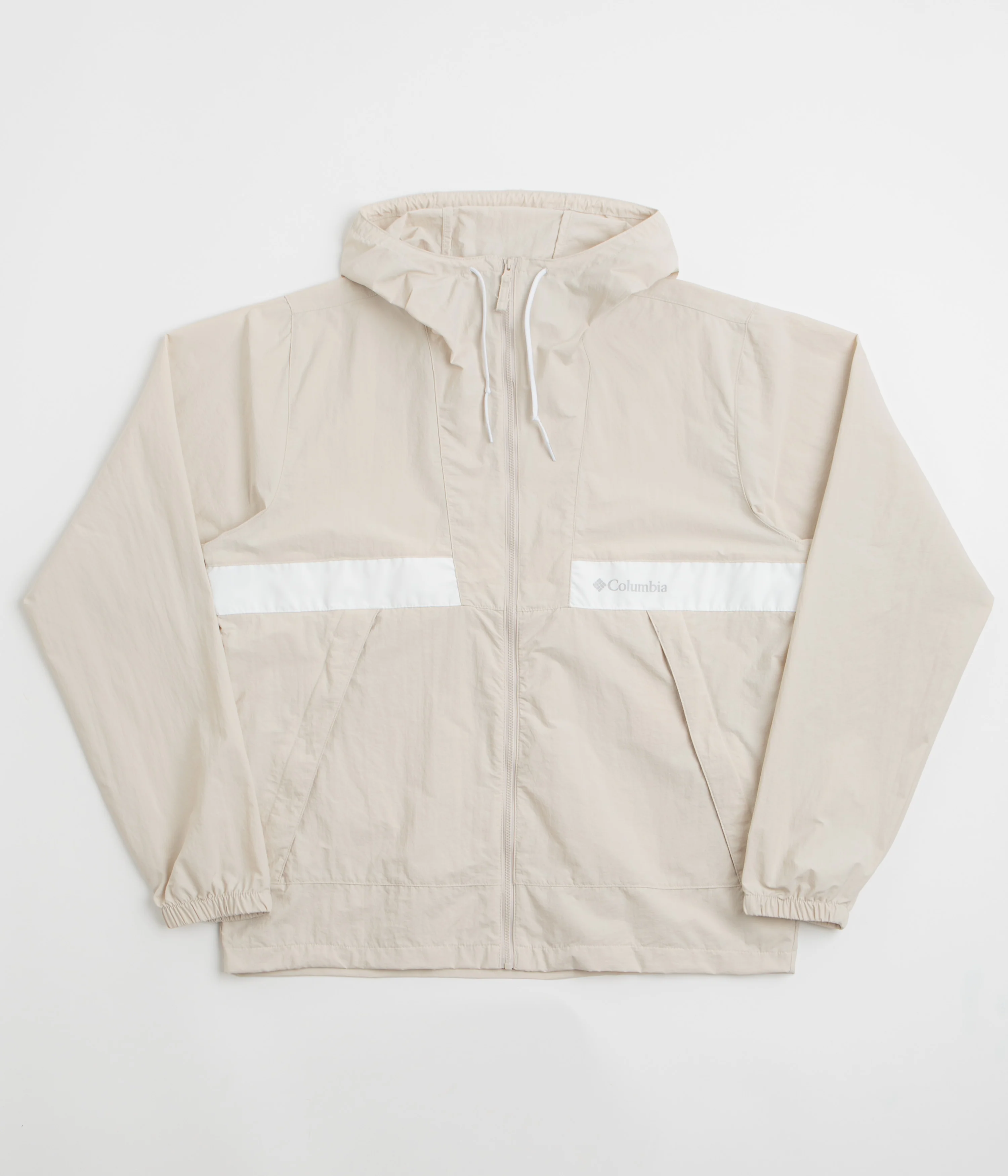 Columbia Spire Valley Hooded Windbreaker Jacket - Dark Stone / White