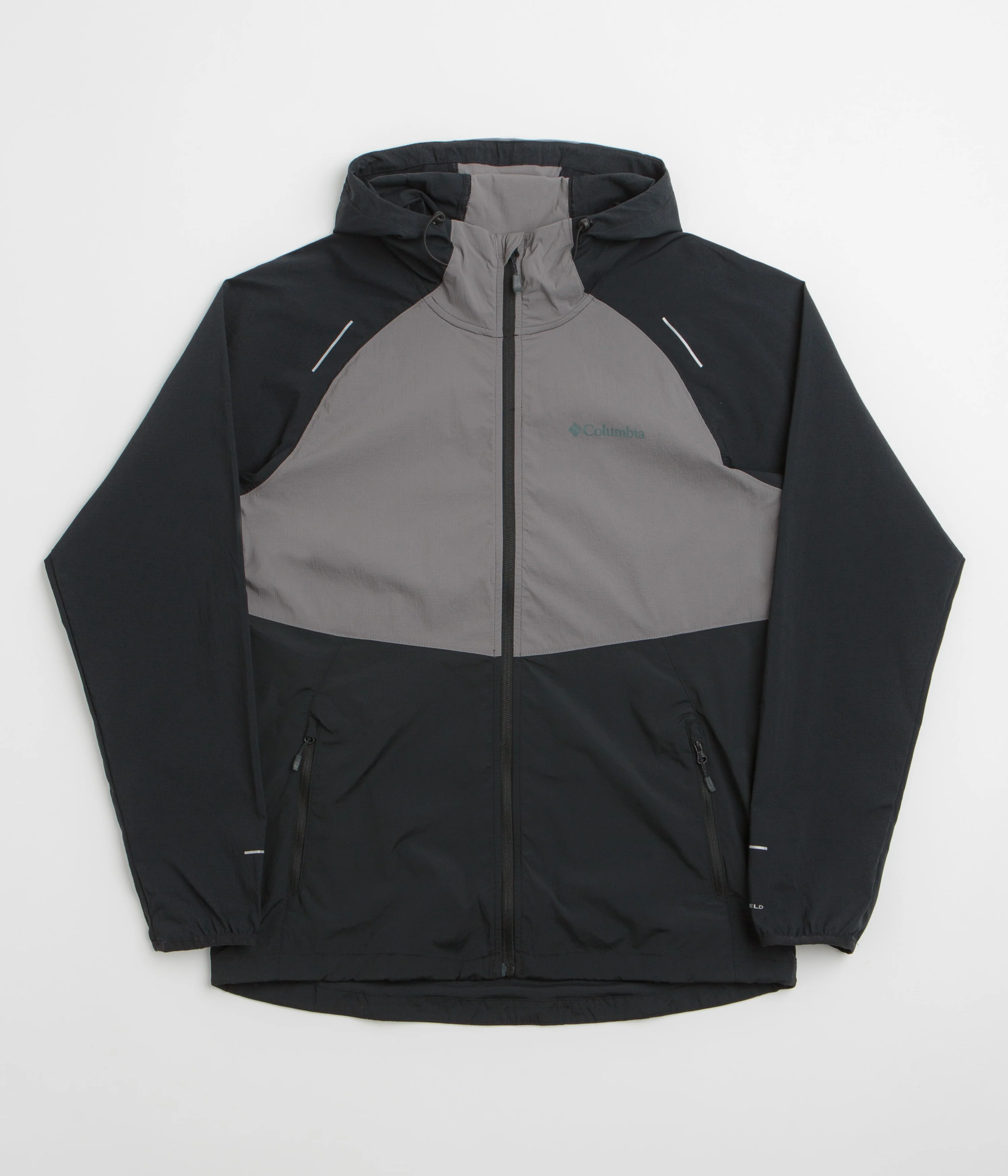 Columbia Tech II Wind Full Zip Jacket - Black / Columbia Grey