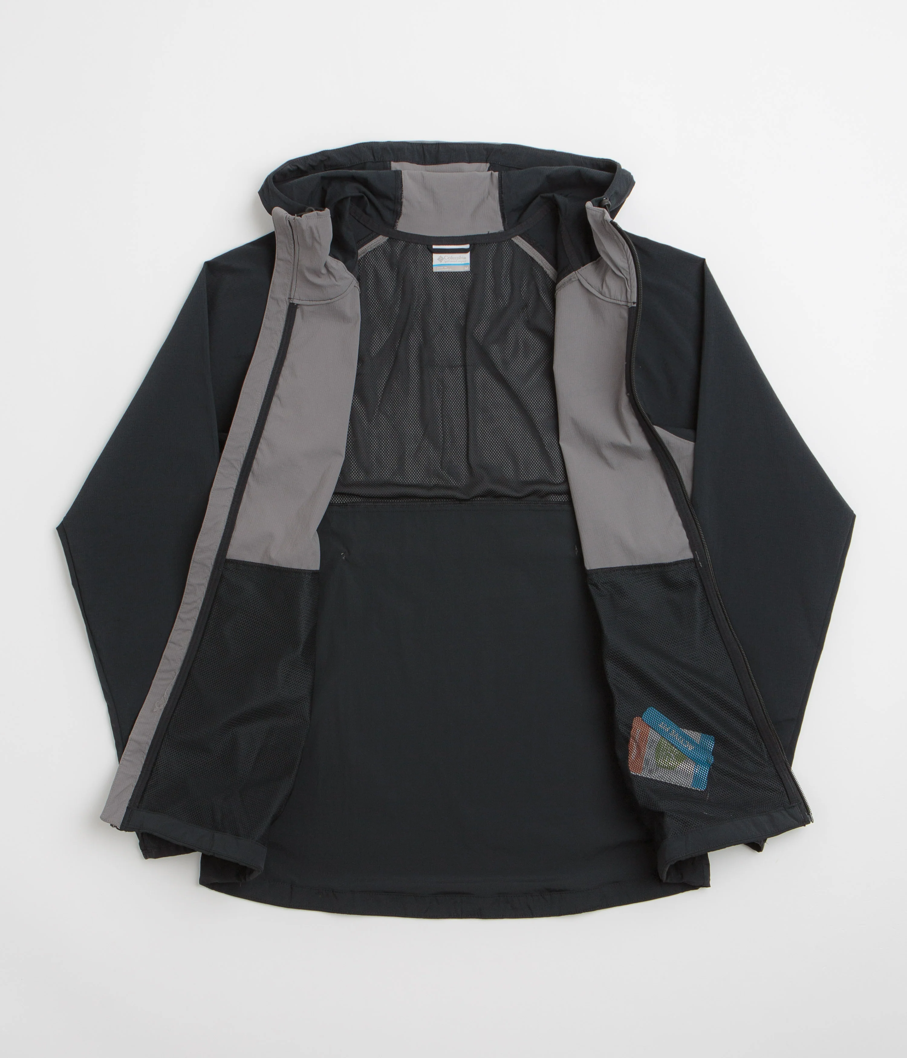 Columbia Tech II Wind Full Zip Jacket - Black / Columbia Grey - Image 2