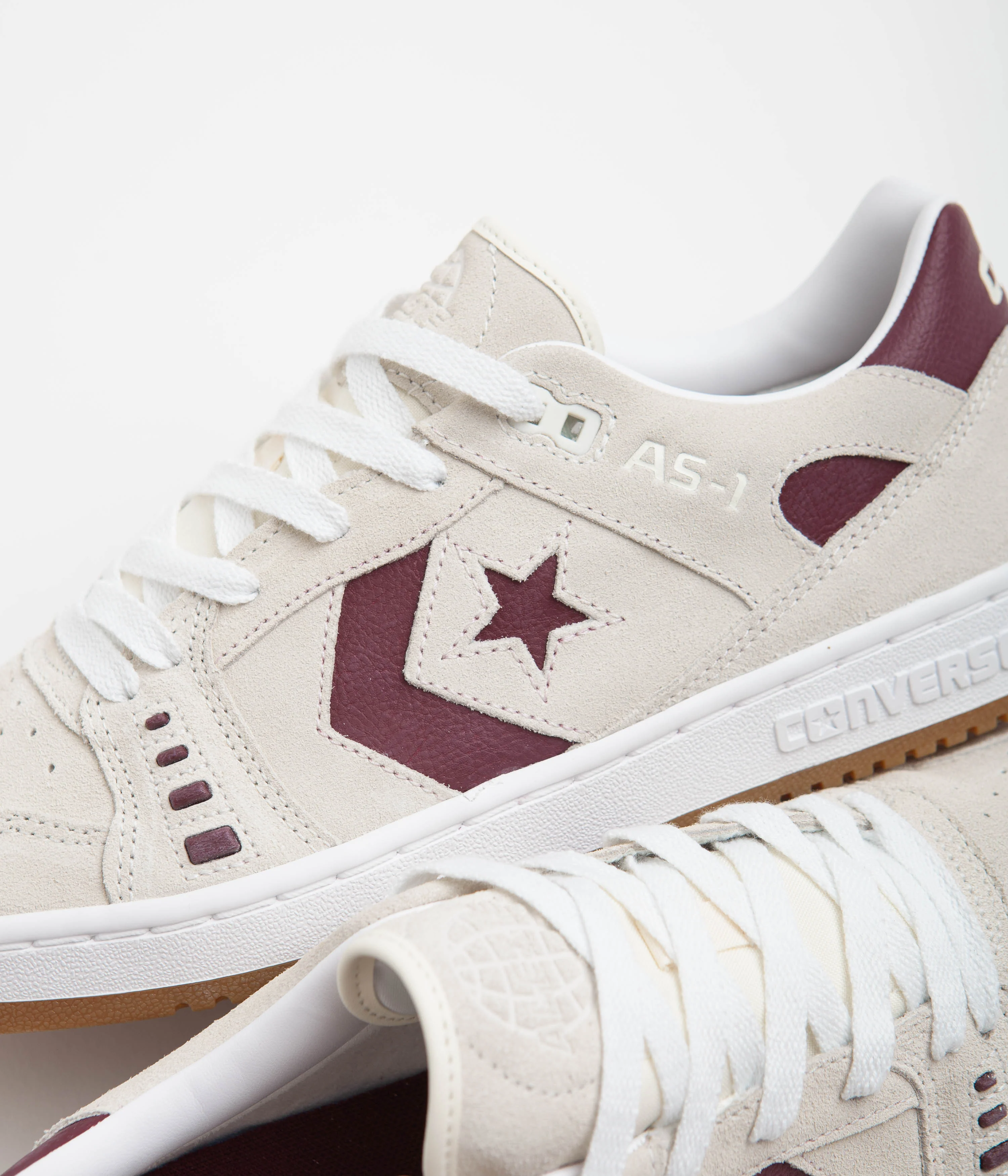 Converse AS-1 Pro Ox Shoes - Egret / Dark Burgundy / Gum - Image 3