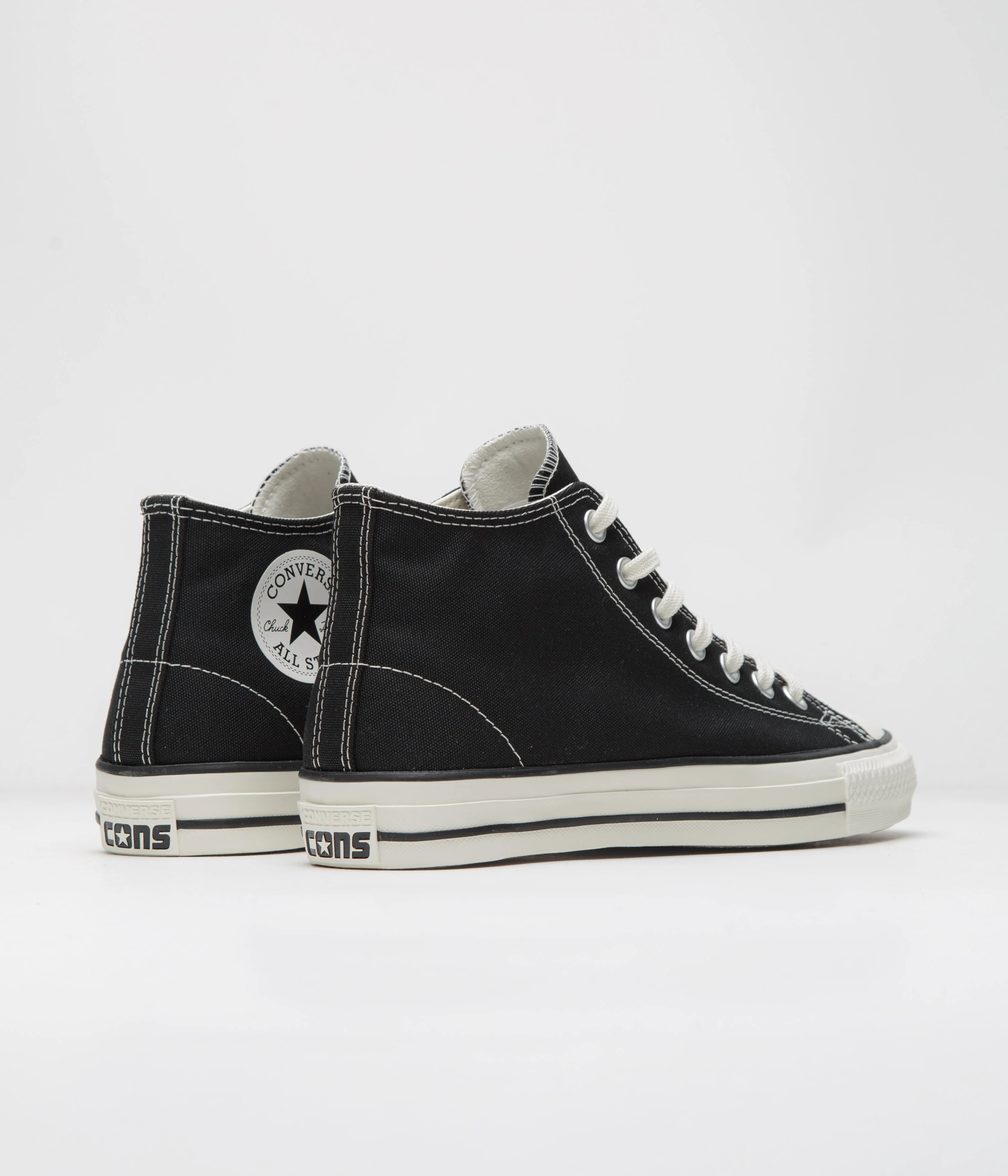 Converse Cons CTAS Pro Mid Cut Off Shoes - Black / Black / Egret - Image 4