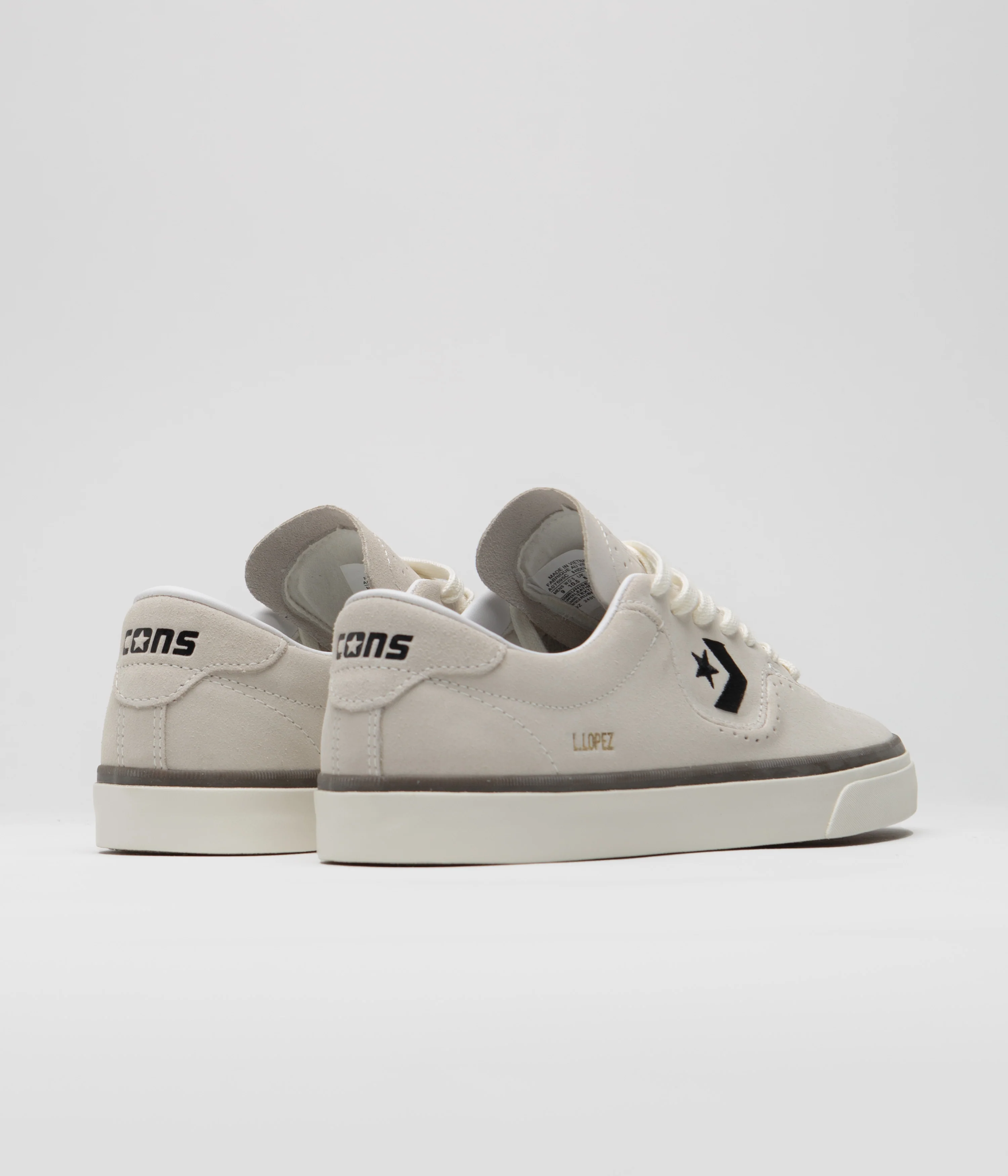 Converse Cons Louie Lopez Pro Ox Shoes - Egret / Black / Egret - Image 4