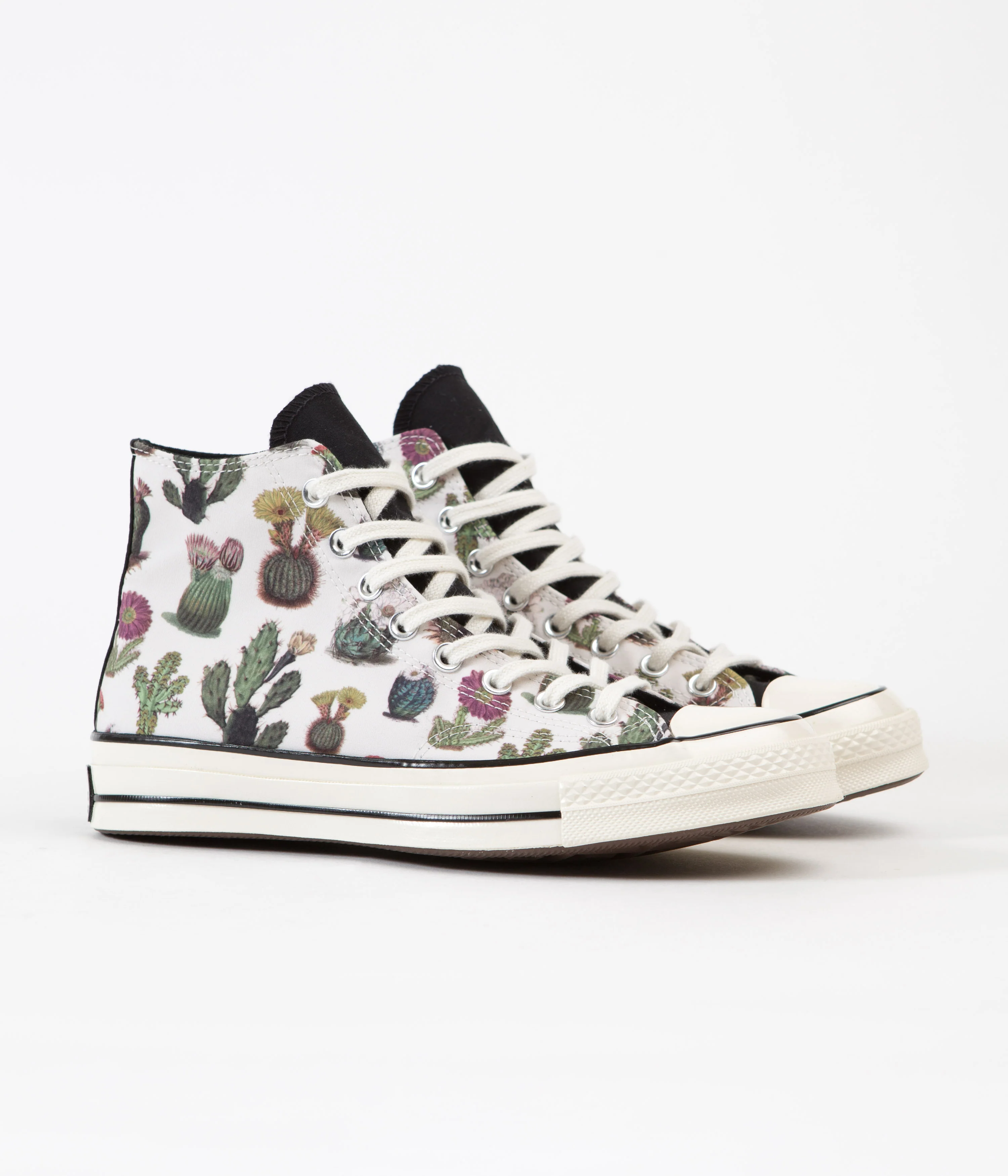 Converse CTAS 70's Hi Succulent Print Shoes - Egret / Black / Egret - Image 2