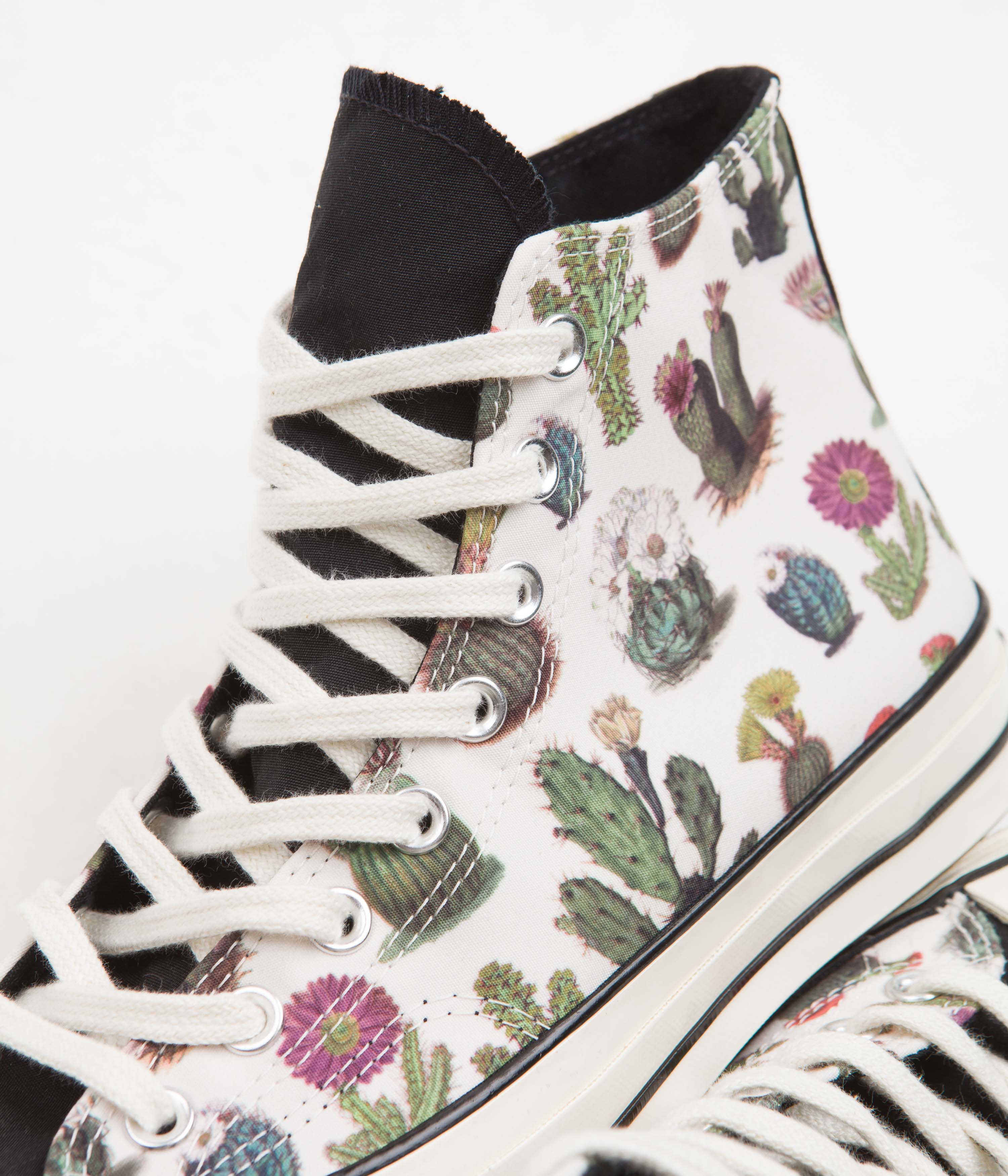 Converse CTAS 70's Hi Succulent Print Shoes - Egret / Black / Egret - Image 3