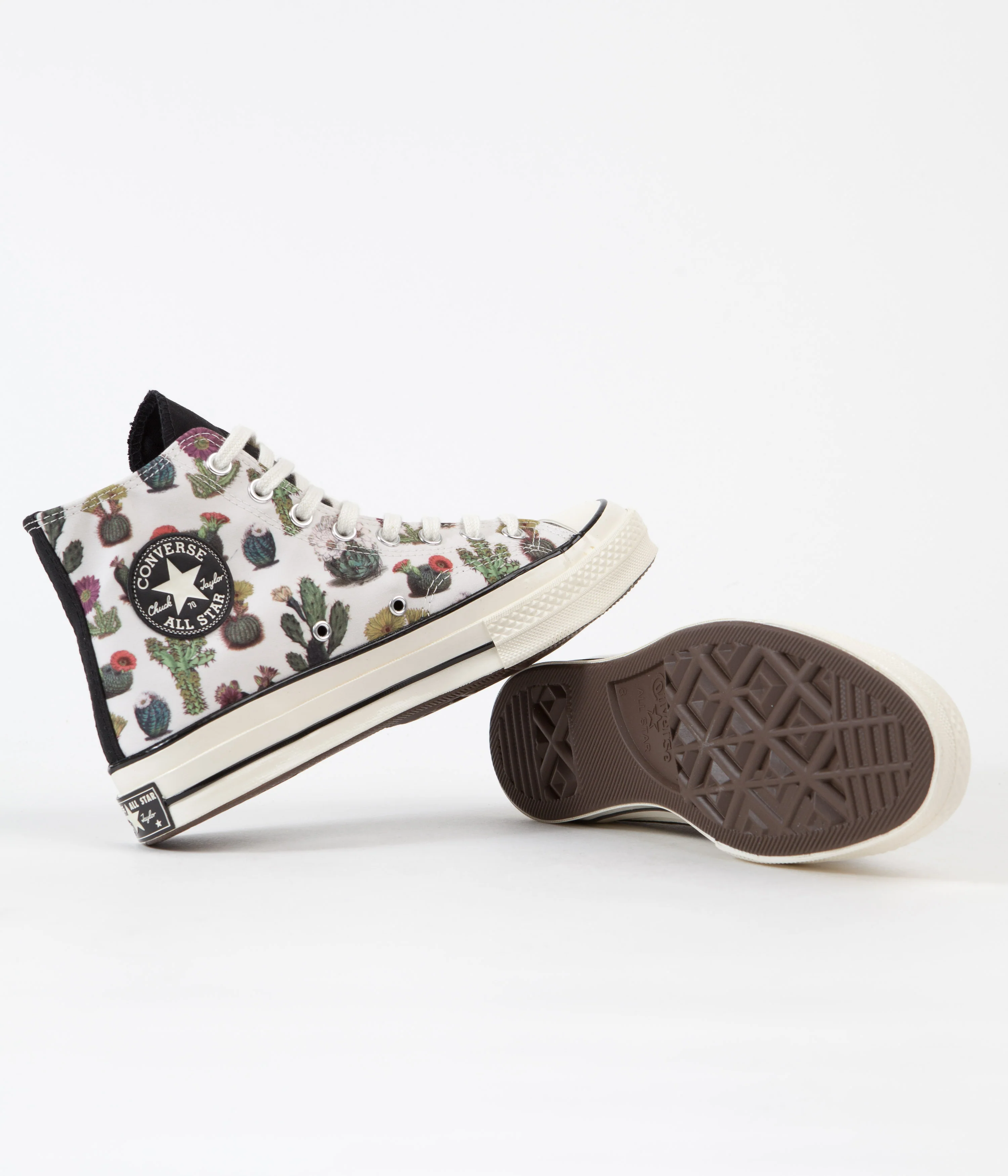 Converse CTAS 70's Hi Succulent Print Shoes - Egret / Black / Egret - Image 5