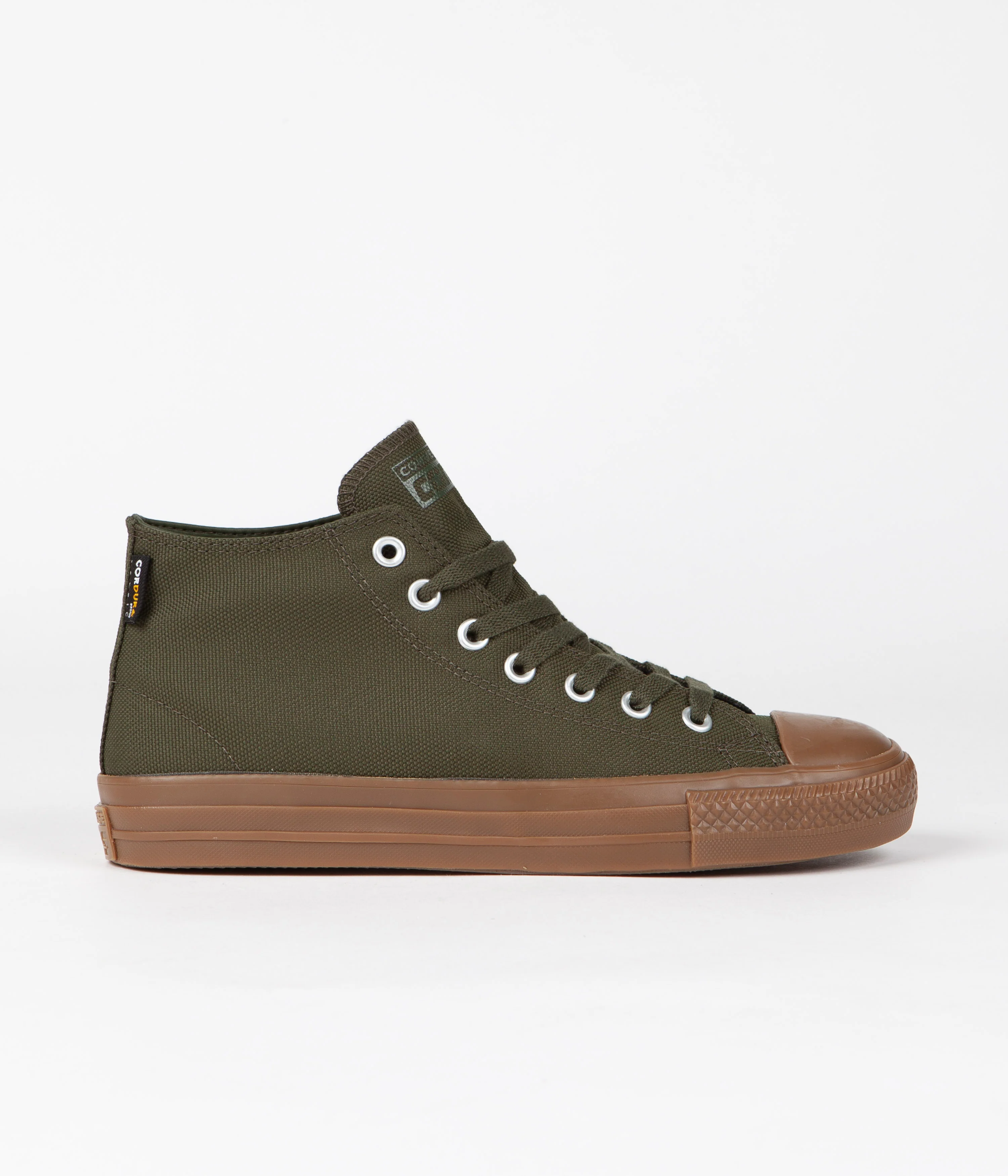 Converse CTAS Pro Cordura Canvas Mid Shoes - Cargo Khaki / Egret / Dark Gum