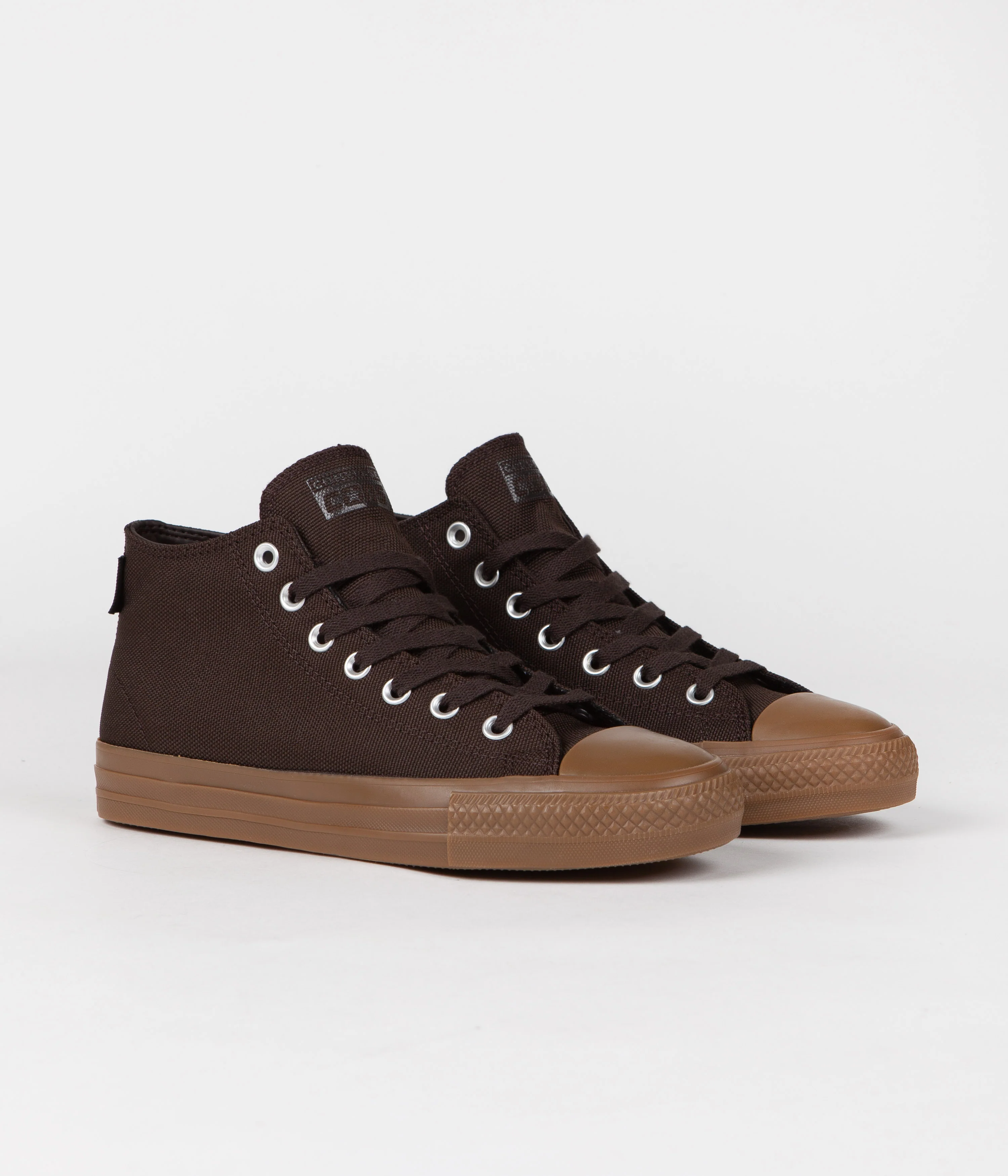 Converse CTAS Pro Cordura Canvas Mid Shoes - Velvet Brown / Egret / Dark Gum - Image 2