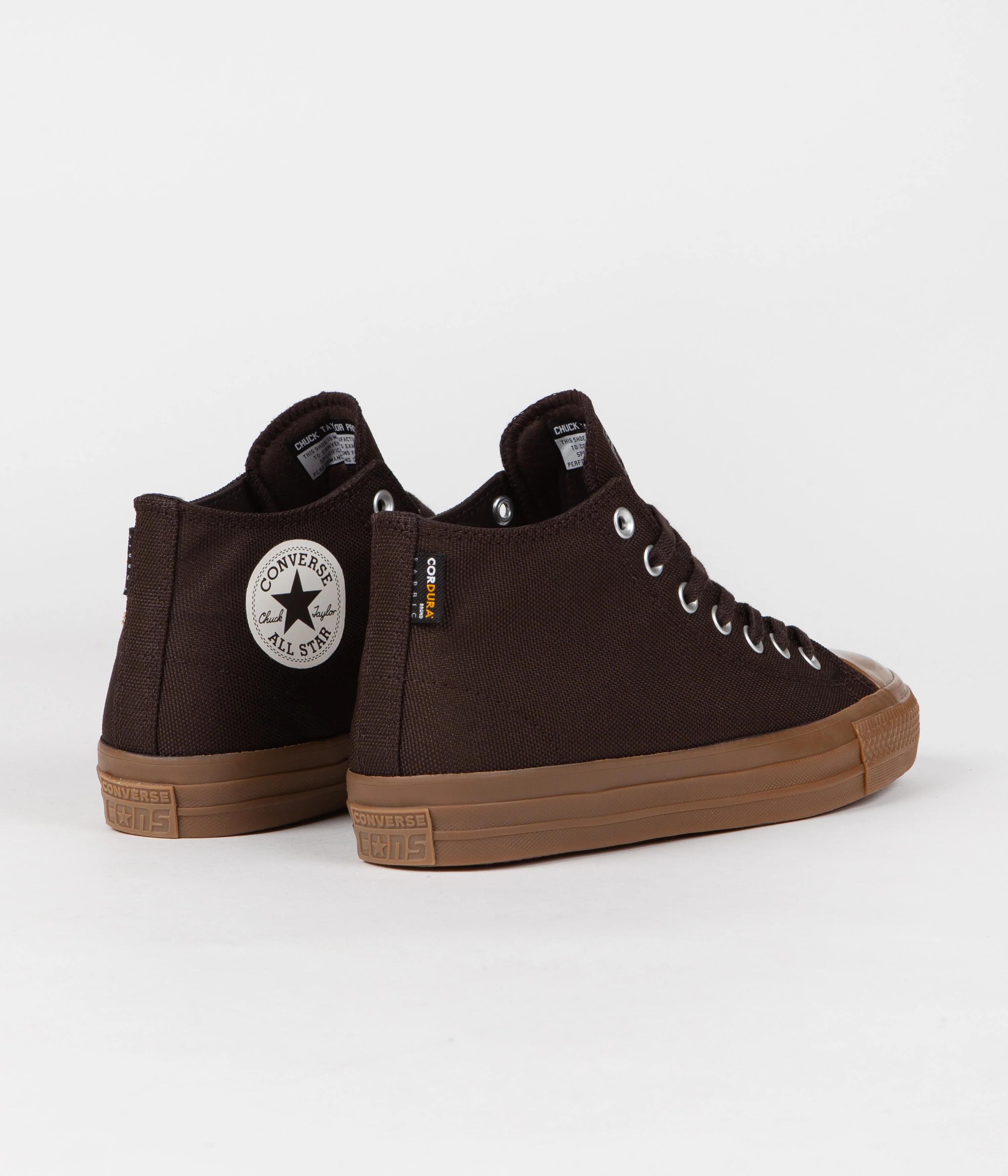 Converse CTAS Pro Cordura Canvas Mid Shoes - Velvet Brown / Egret / Dark Gum - Image 4