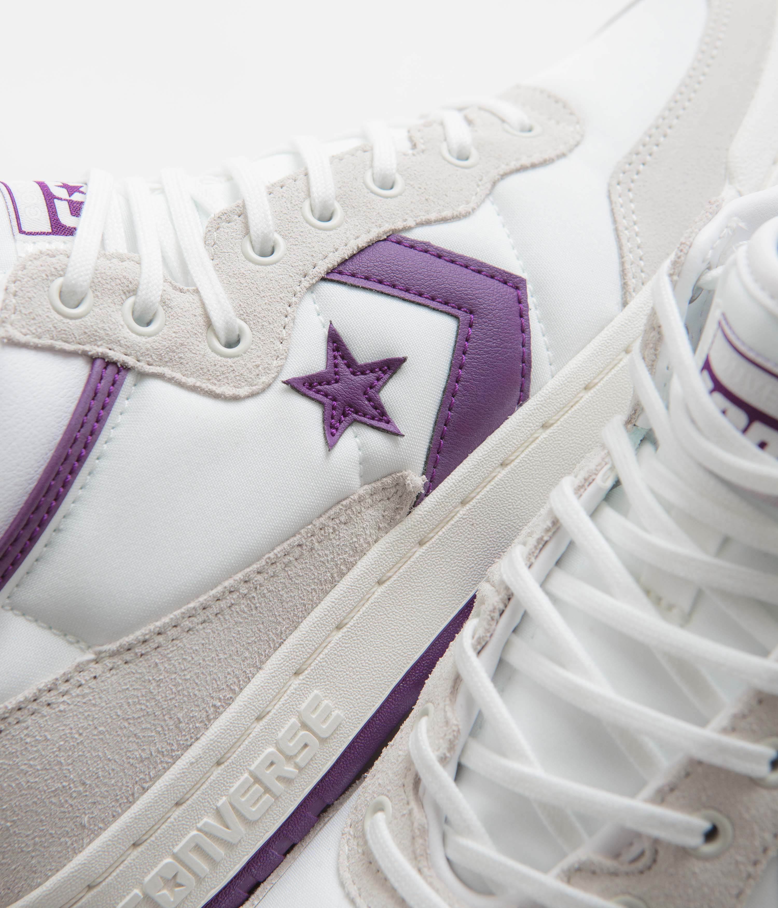 Converse Fastbreak Mid Shoes - White / Vaporous Grey / Purple - Image 3