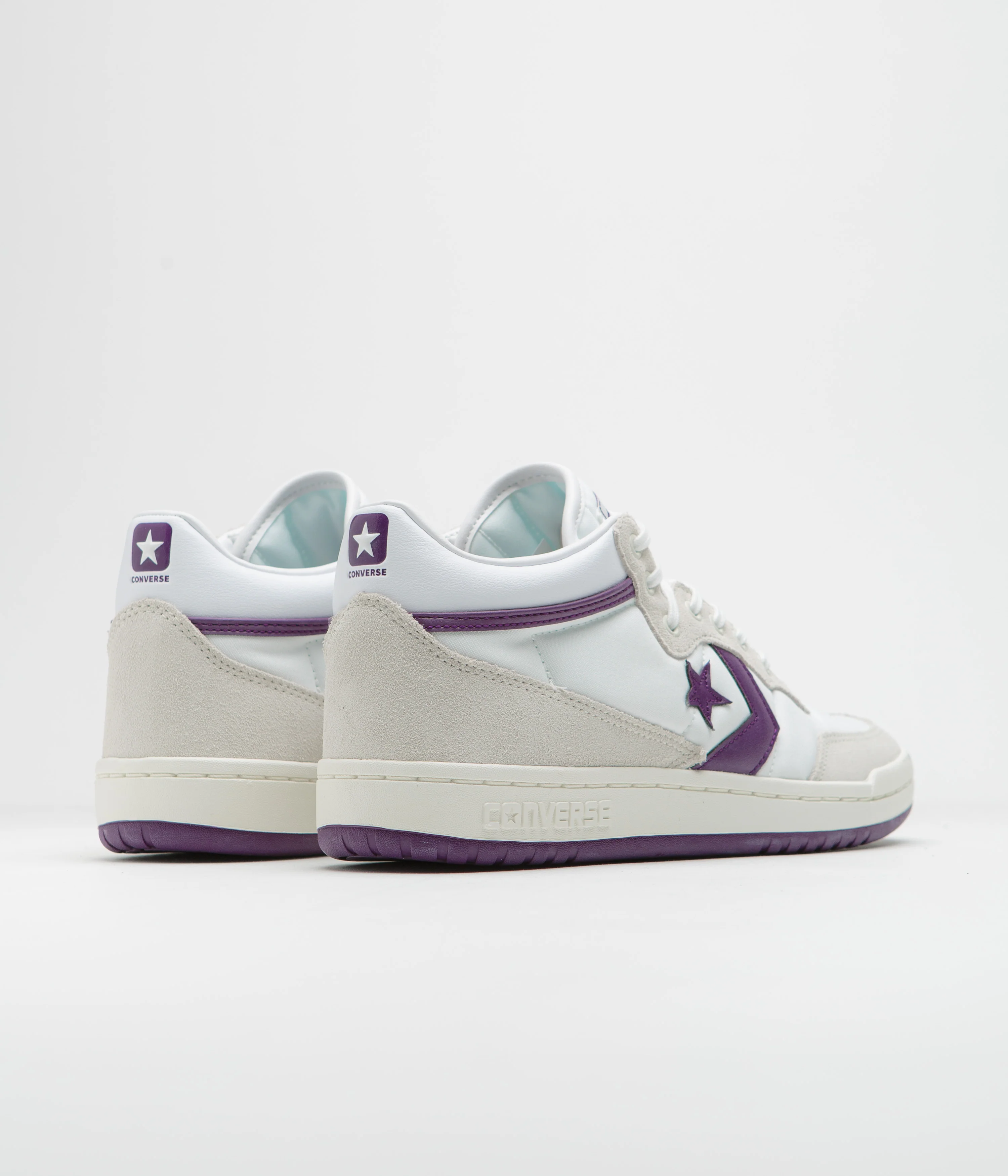 Converse Fastbreak Mid Shoes - White / Vaporous Grey / Purple - Image 4