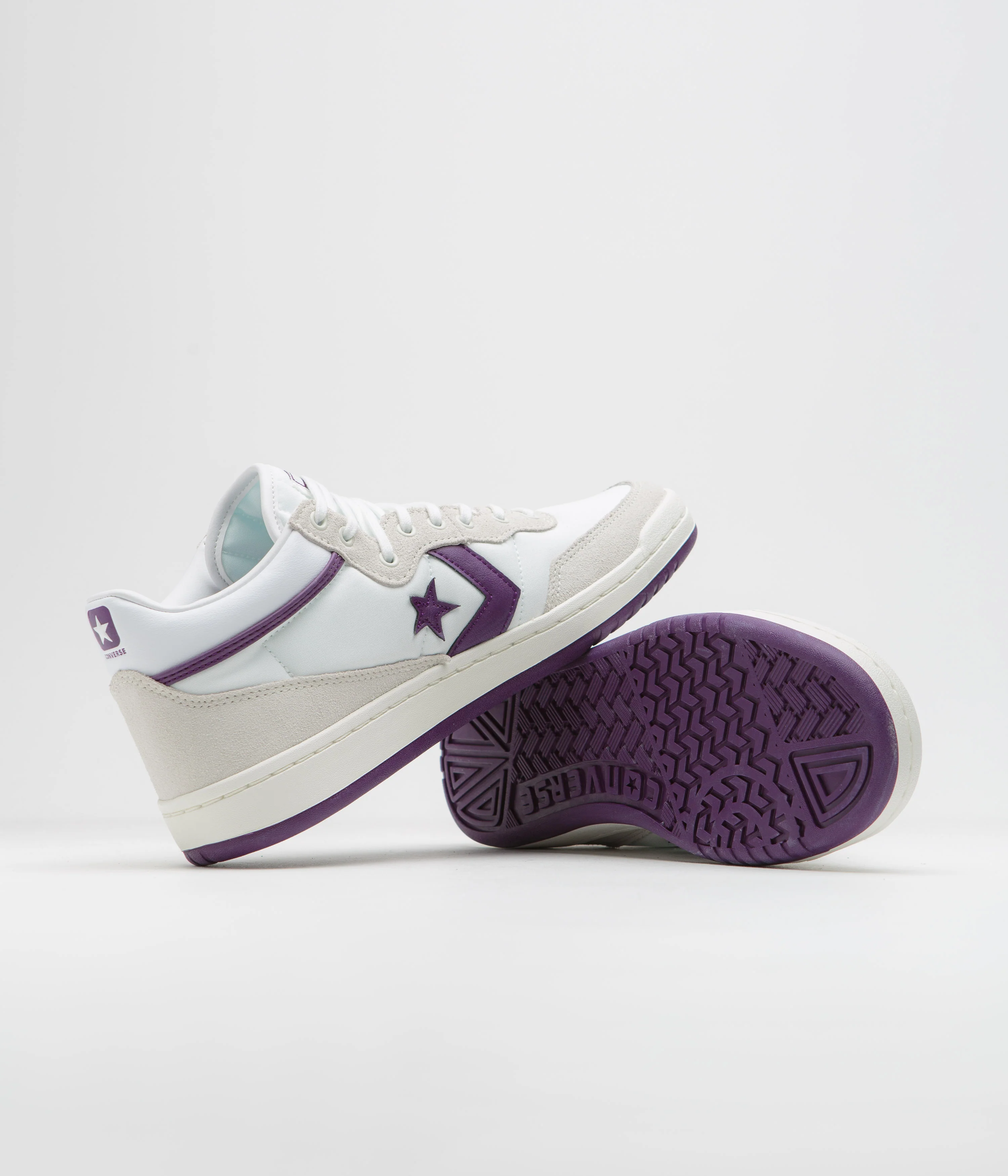 Converse Fastbreak Mid Shoes - White / Vaporous Grey / Purple - Image 5