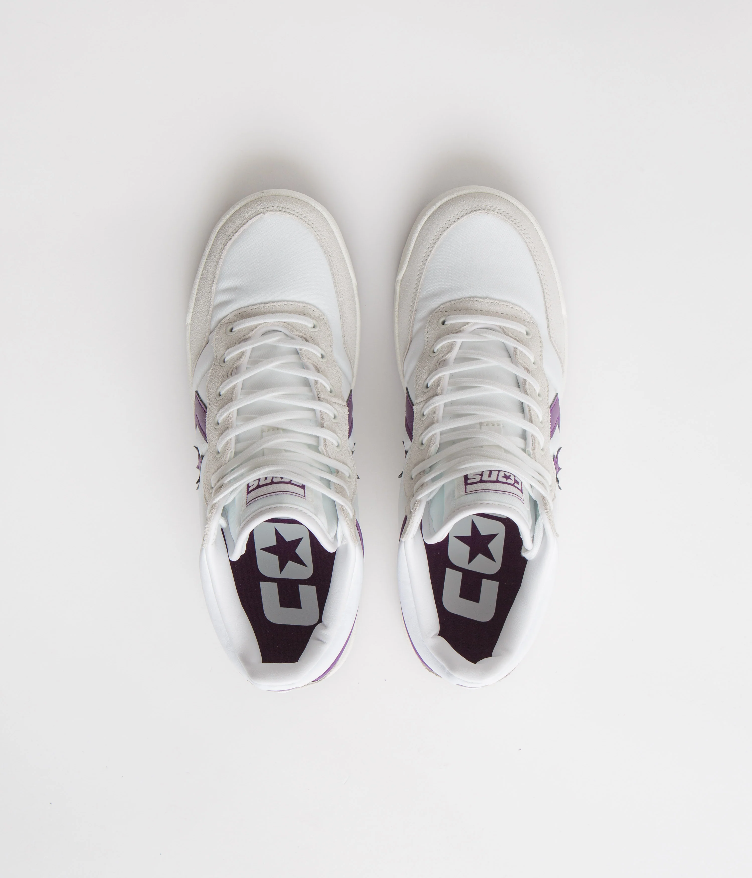 Converse Fastbreak Mid Shoes - White / Vaporous Grey / Purple - Image 7
