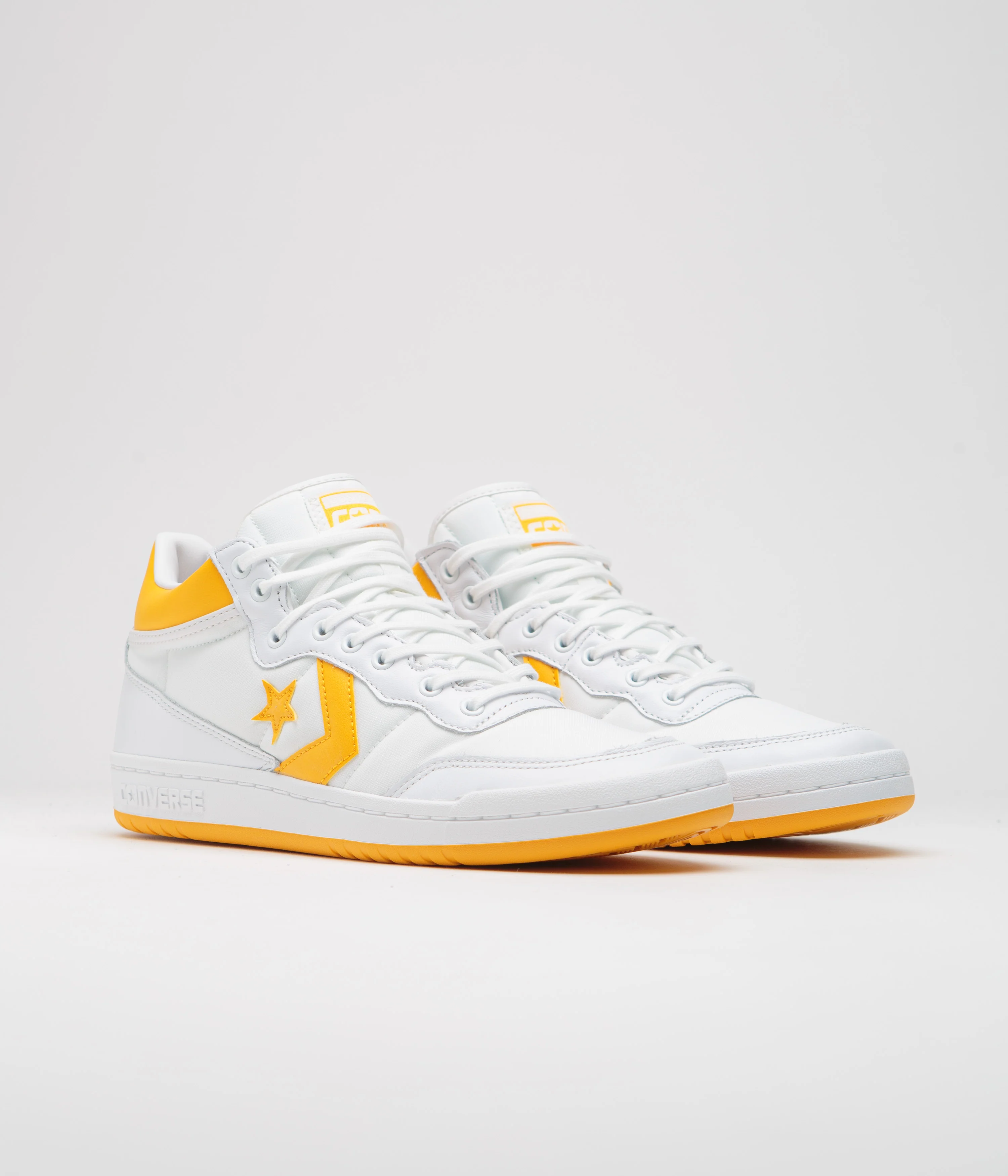 Converse Fastbreak Pro Mid Shoes - White / Light Yellow - Image 2