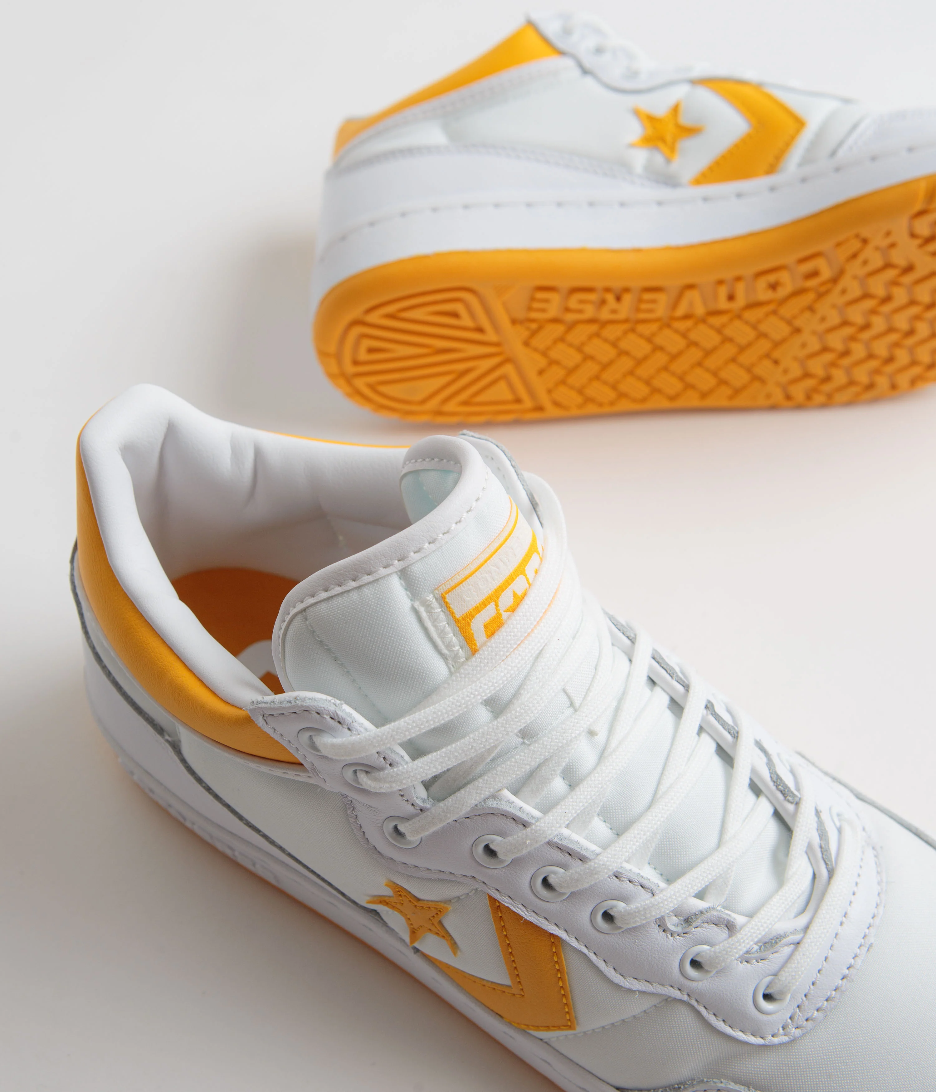 Converse Fastbreak Pro Mid Shoes - White / Light Yellow - Image 3