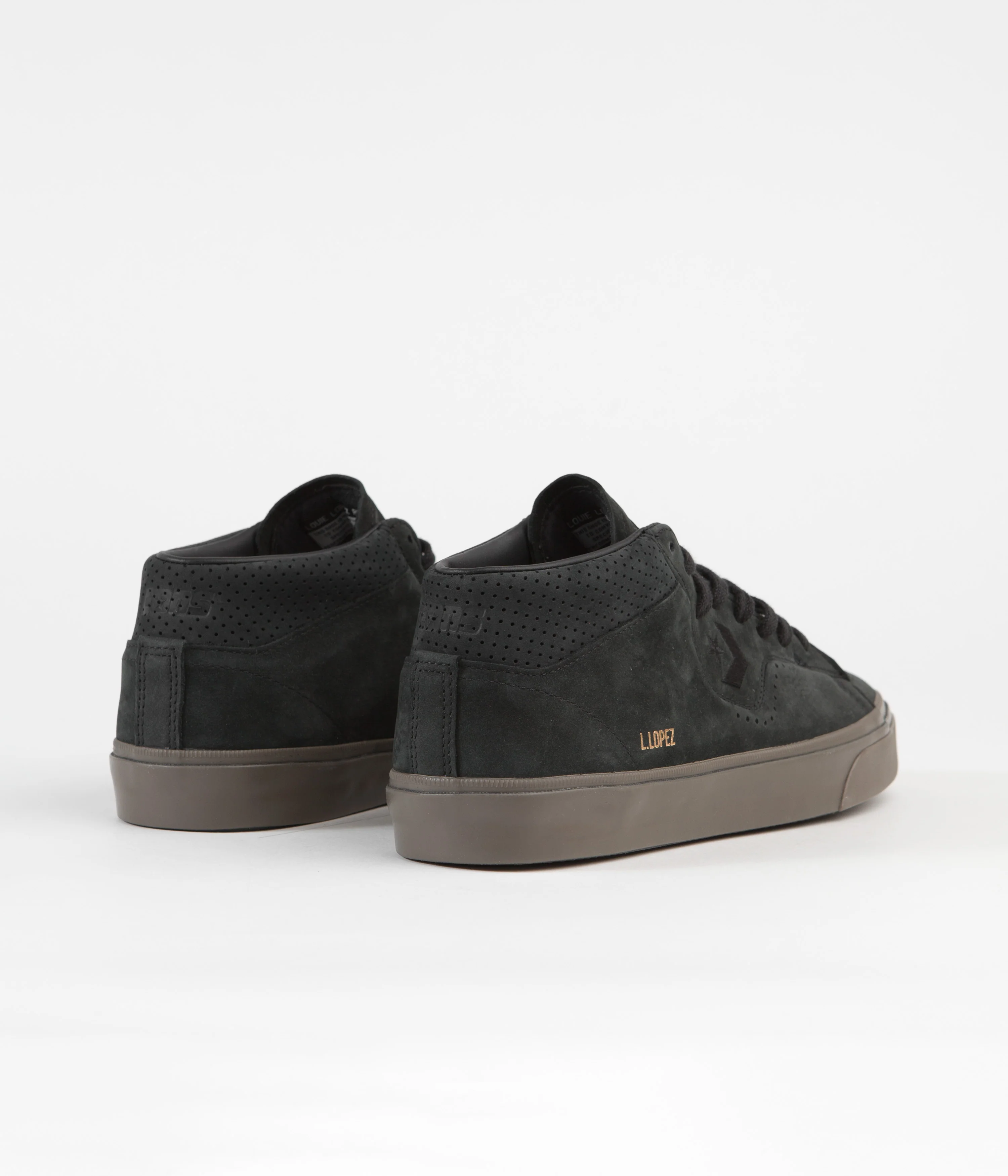 Converse Louie Lopez Pro Mid Shoes - Black / Black / Dark Mushroom - Image 4