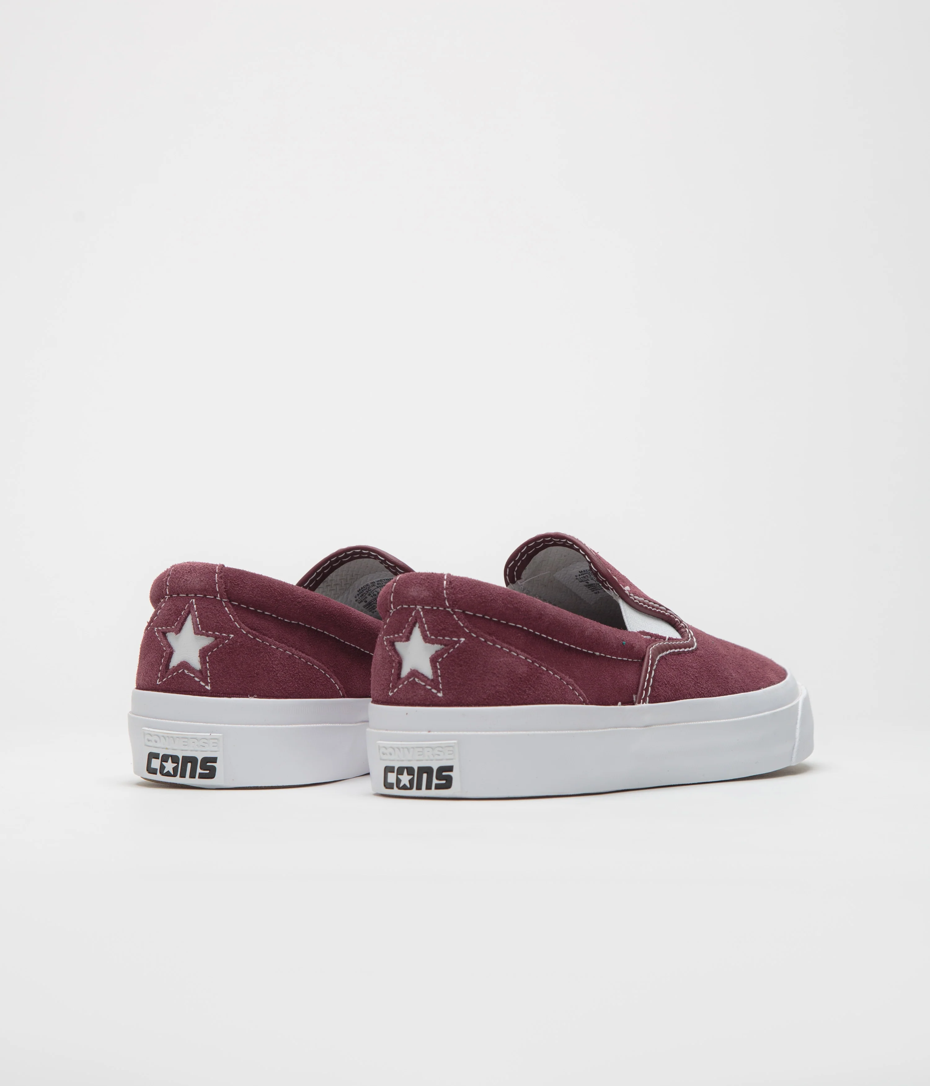 Converse One Star CC Slip Pro Shoes - Deep Bordeaux / White / White - Image 4