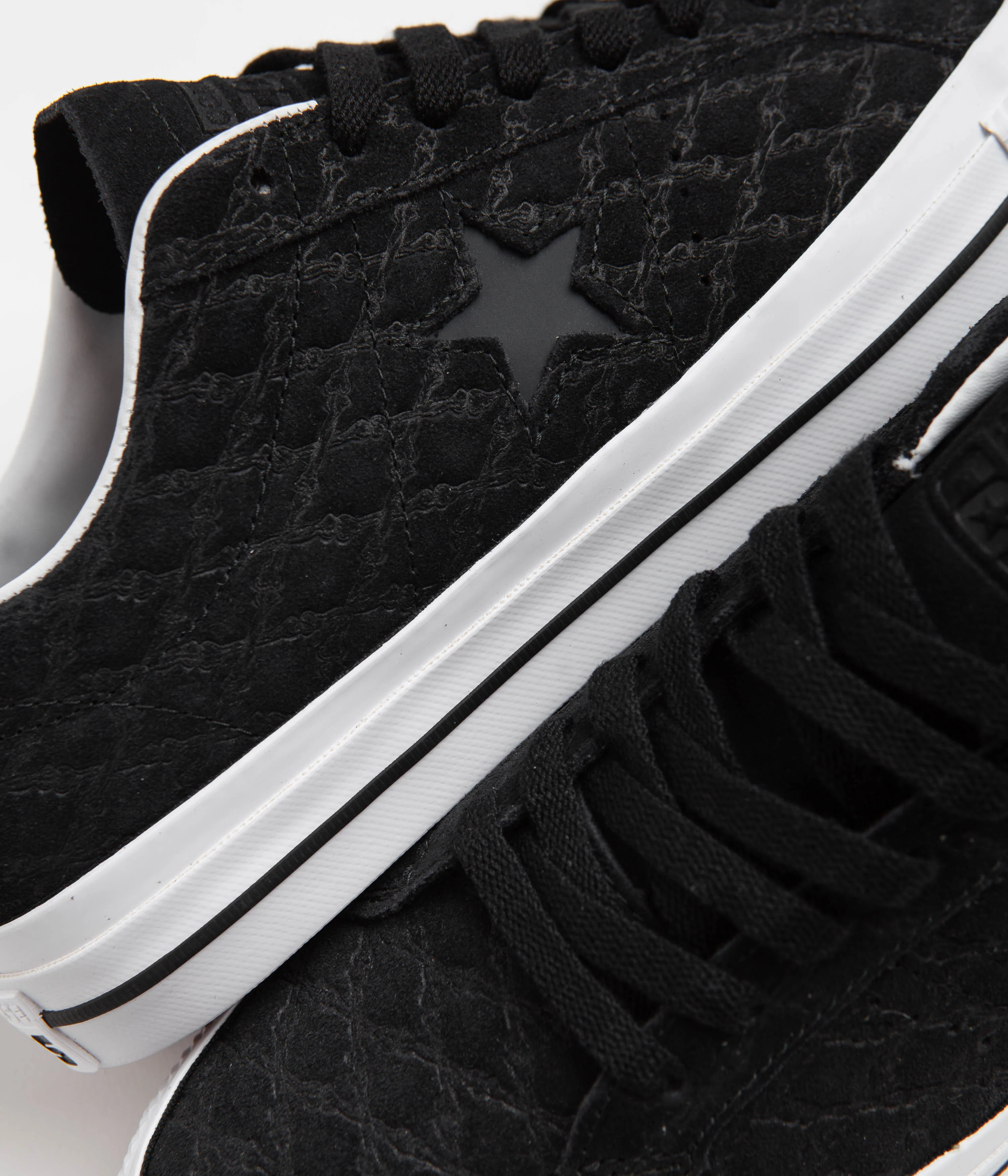 Converse One Star Pro Bones Ox Shoes - Black / Black / White - Image 3