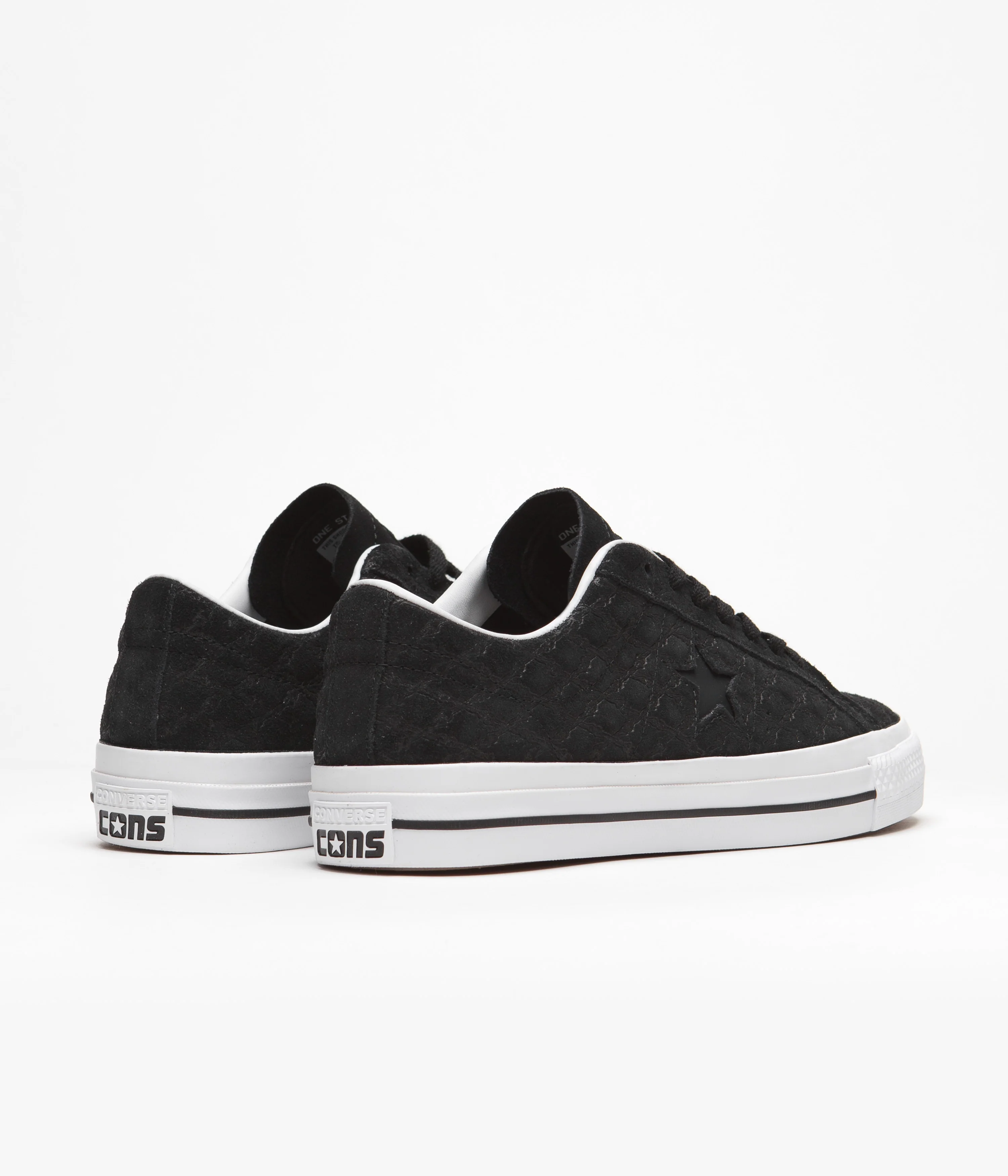 Converse One Star Pro Bones Ox Shoes - Black / Black / White - Image 4