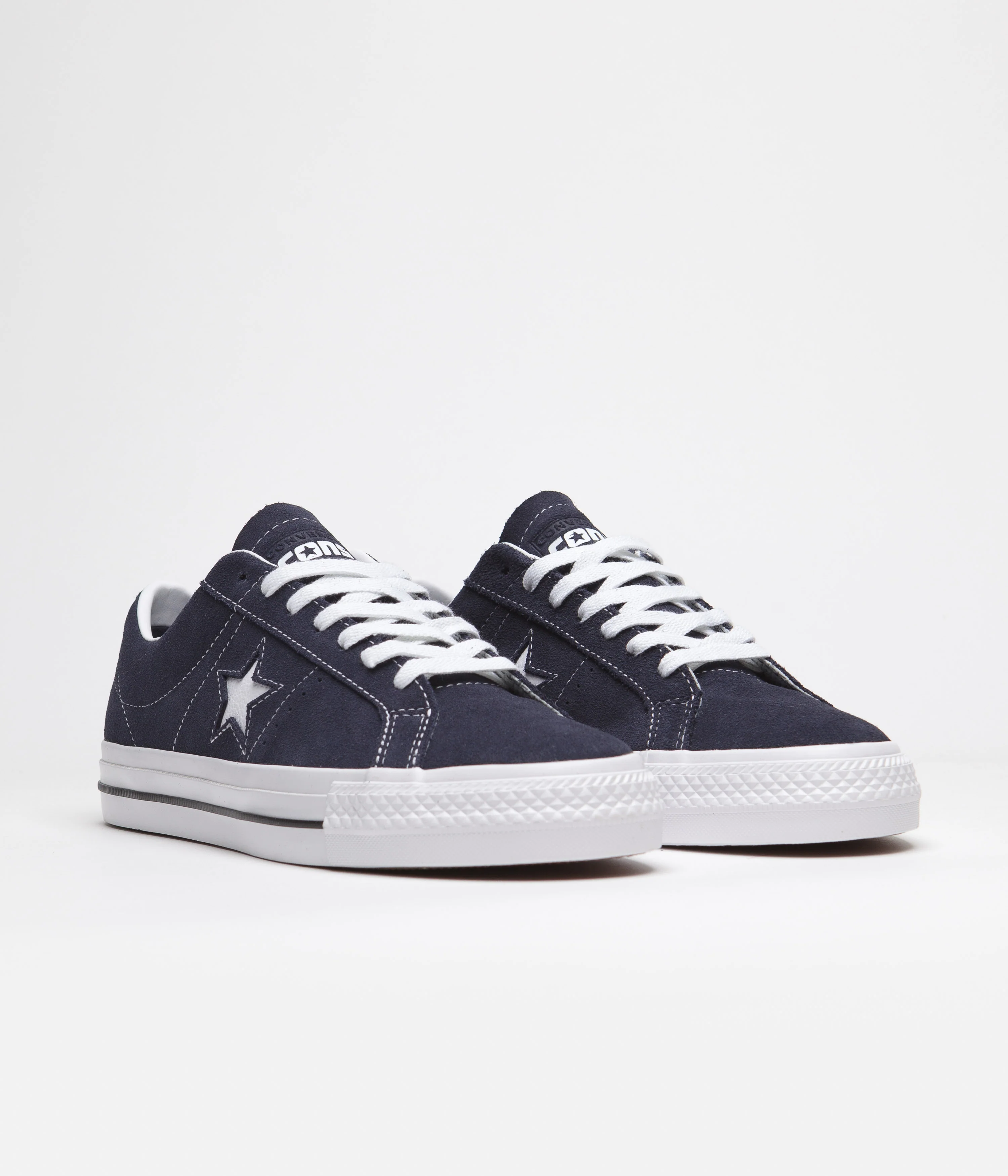 Converse One Star Pro Classic Suede Ox Shoes - Navy / White / Black - Image 2
