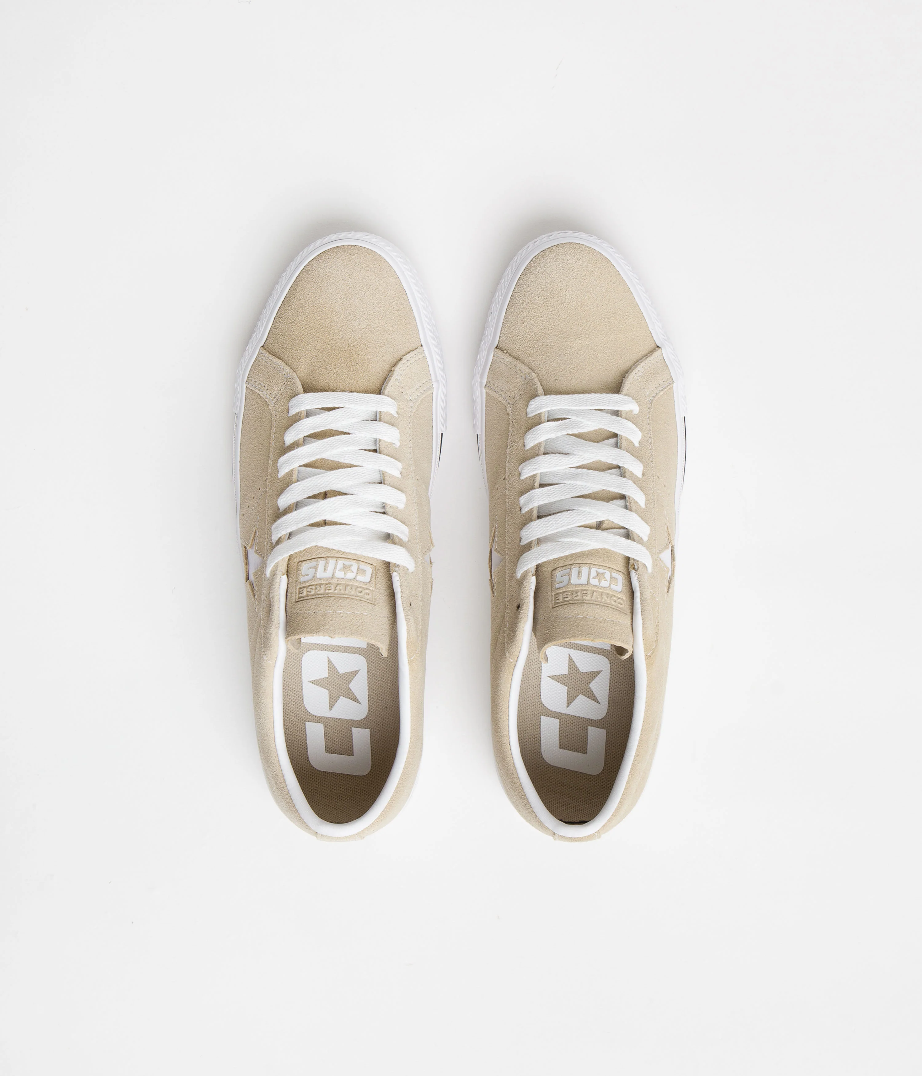 Converse One Star Pro Classic Suede Ox Shoes - Oat Milk / White / Black - Image 7