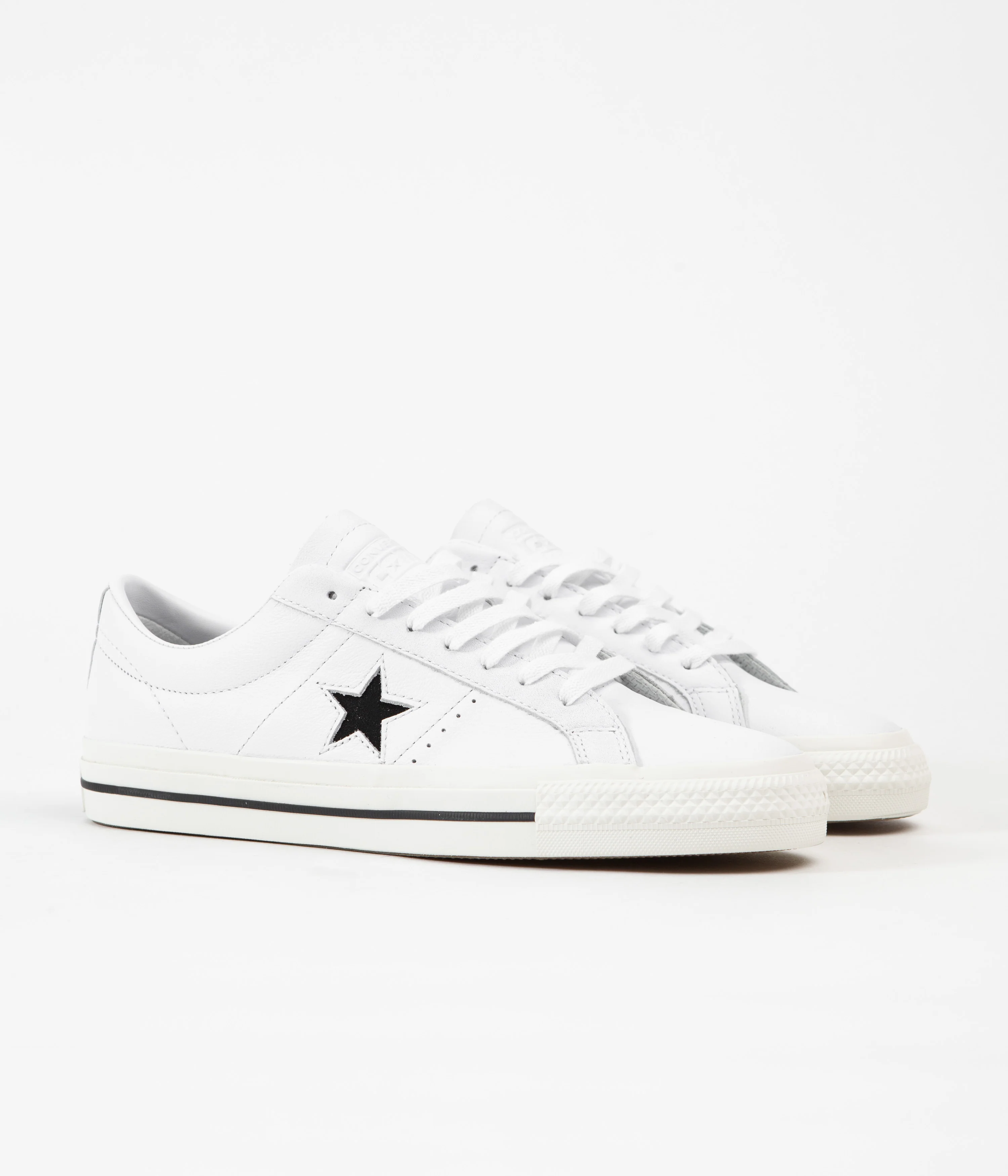 Converse One Star Pro Ox Leather Shoes - White / Black / Egret - Image 2