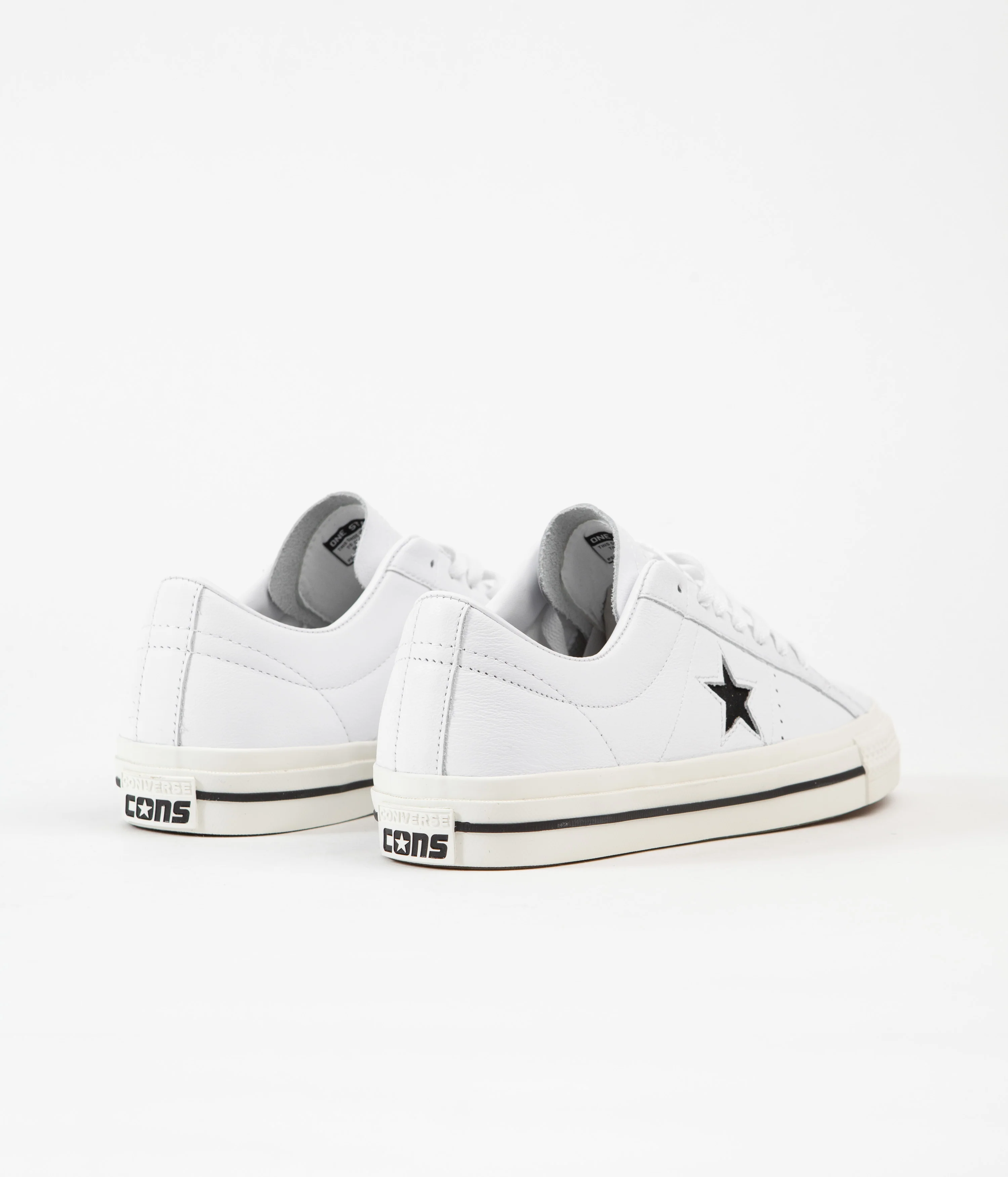 Converse One Star Pro Ox Leather Shoes - White / Black / Egret - Image 4