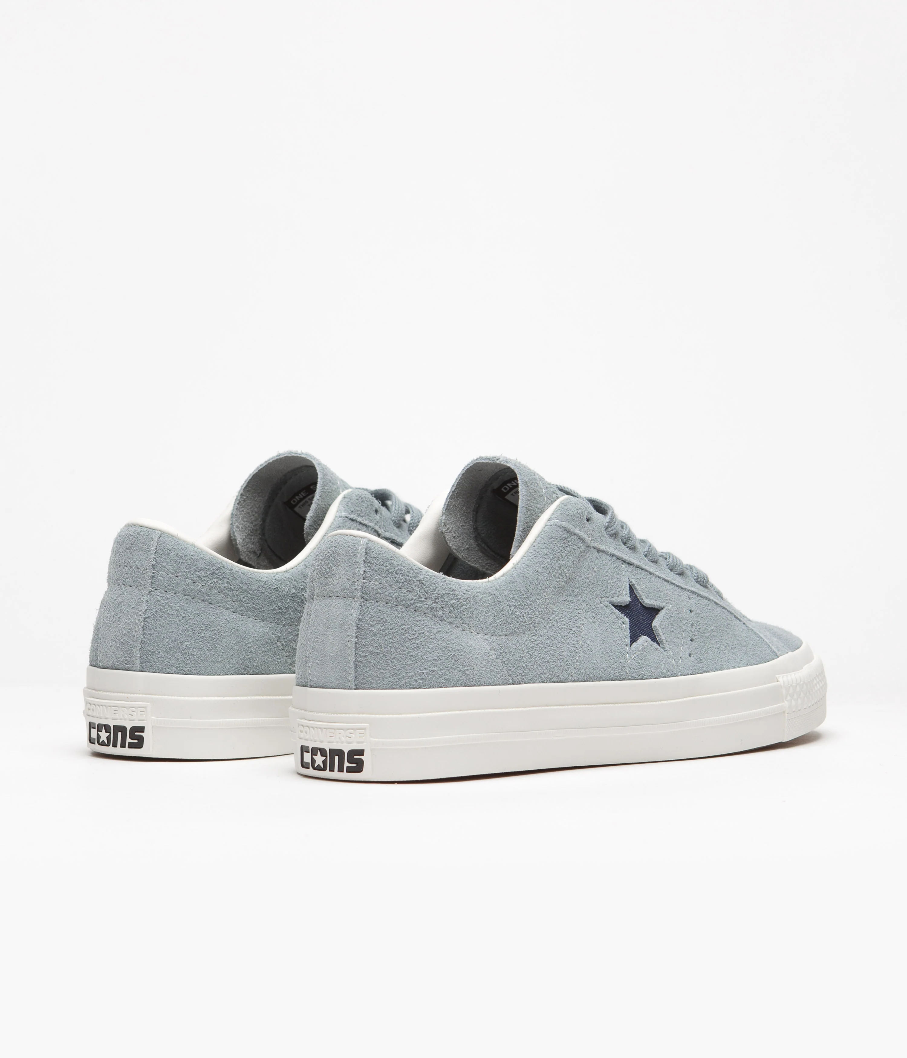 Converse One Star Pro Vintage Suede Ox Shoes - Tidepool Grey / Navy / Egret - Image 4