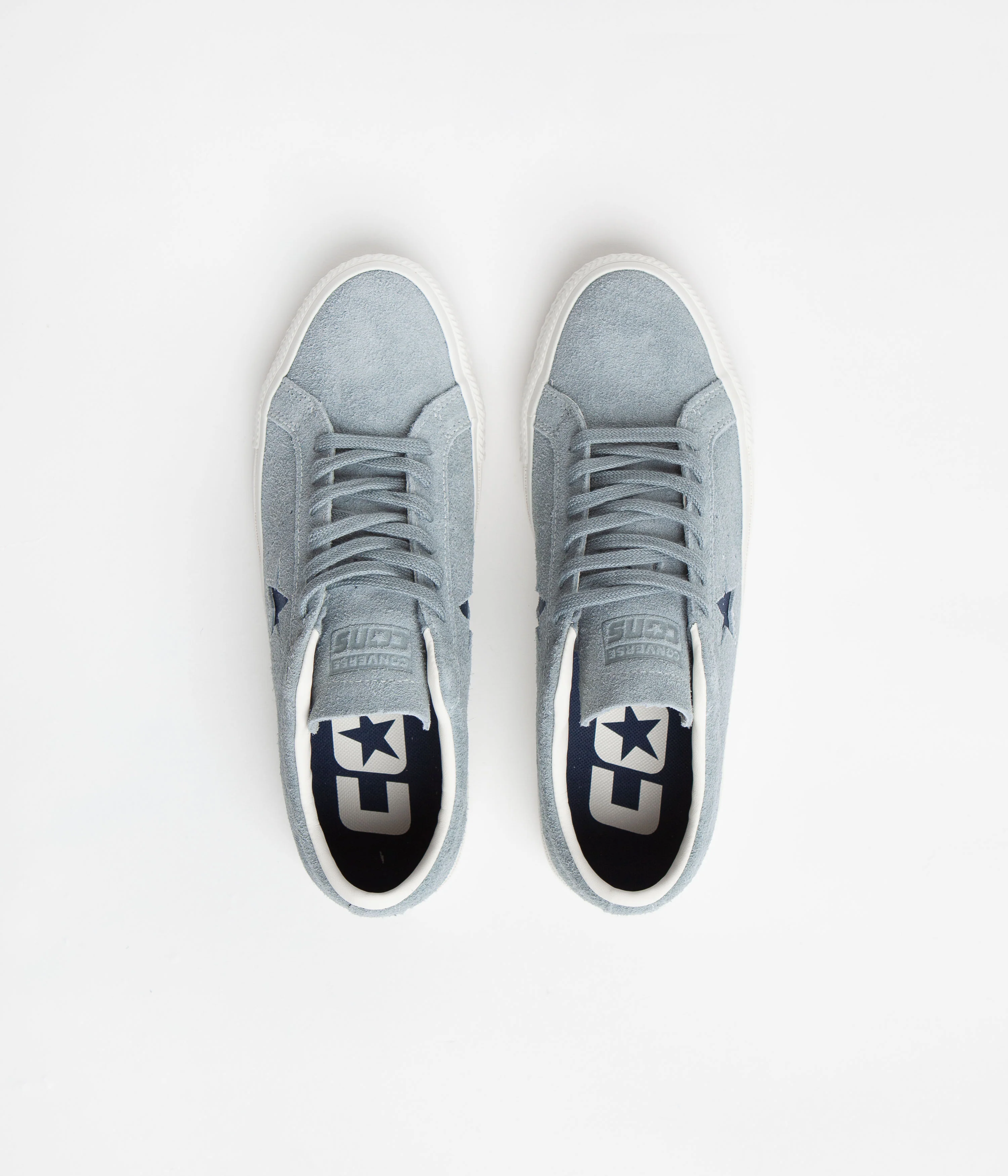 Converse One Star Pro Vintage Suede Ox Shoes - Tidepool Grey / Navy / Egret - Image 7