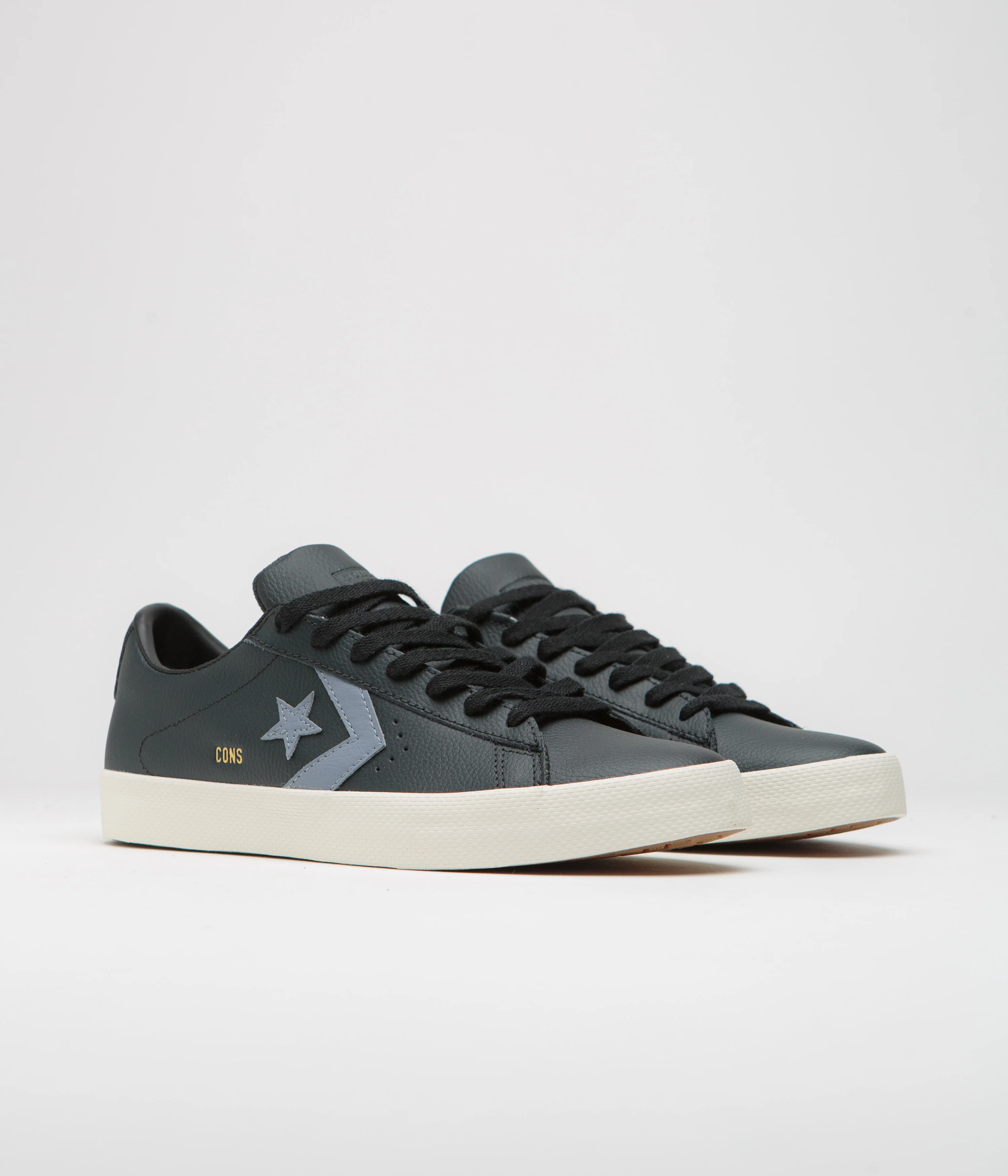 Converse PL Vulc Pro Ox Shoes - Black / Lunar Grey / Egret - Image 2