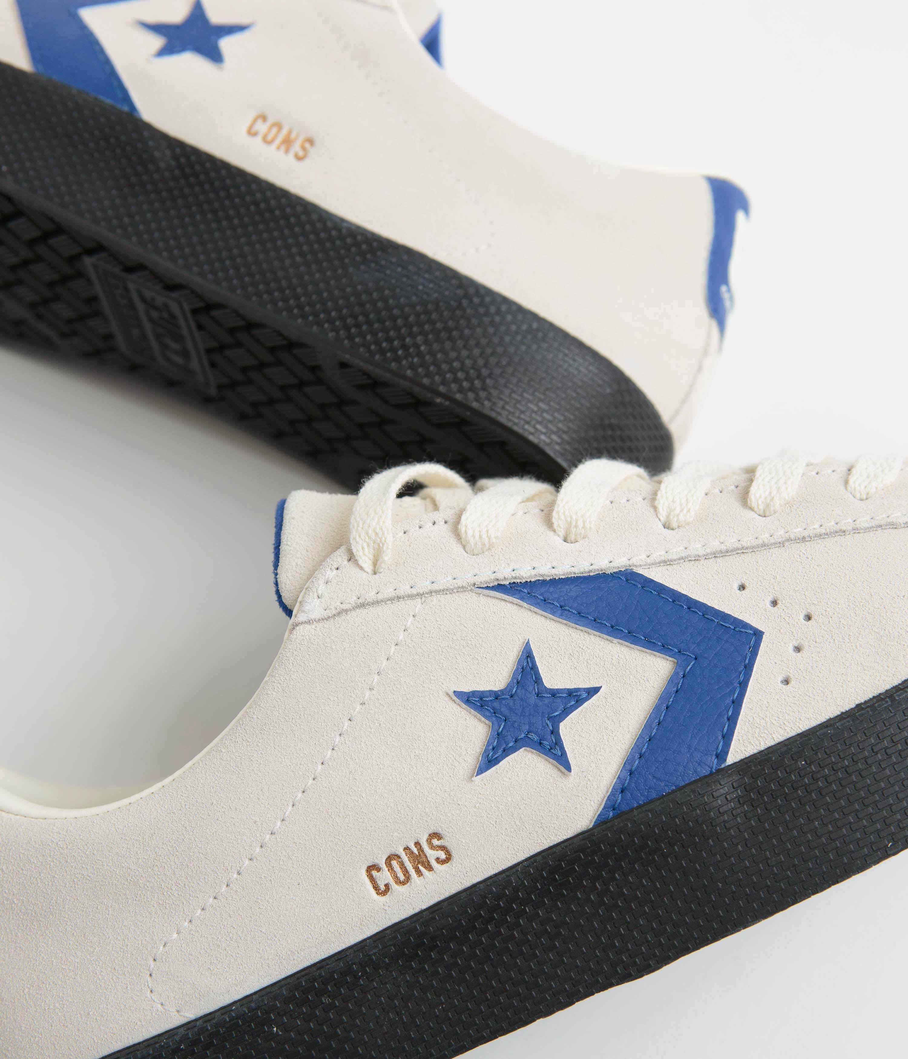 Converse Pro Leather Fall Tone Shoes - Egret / Blue / Black - Image 3