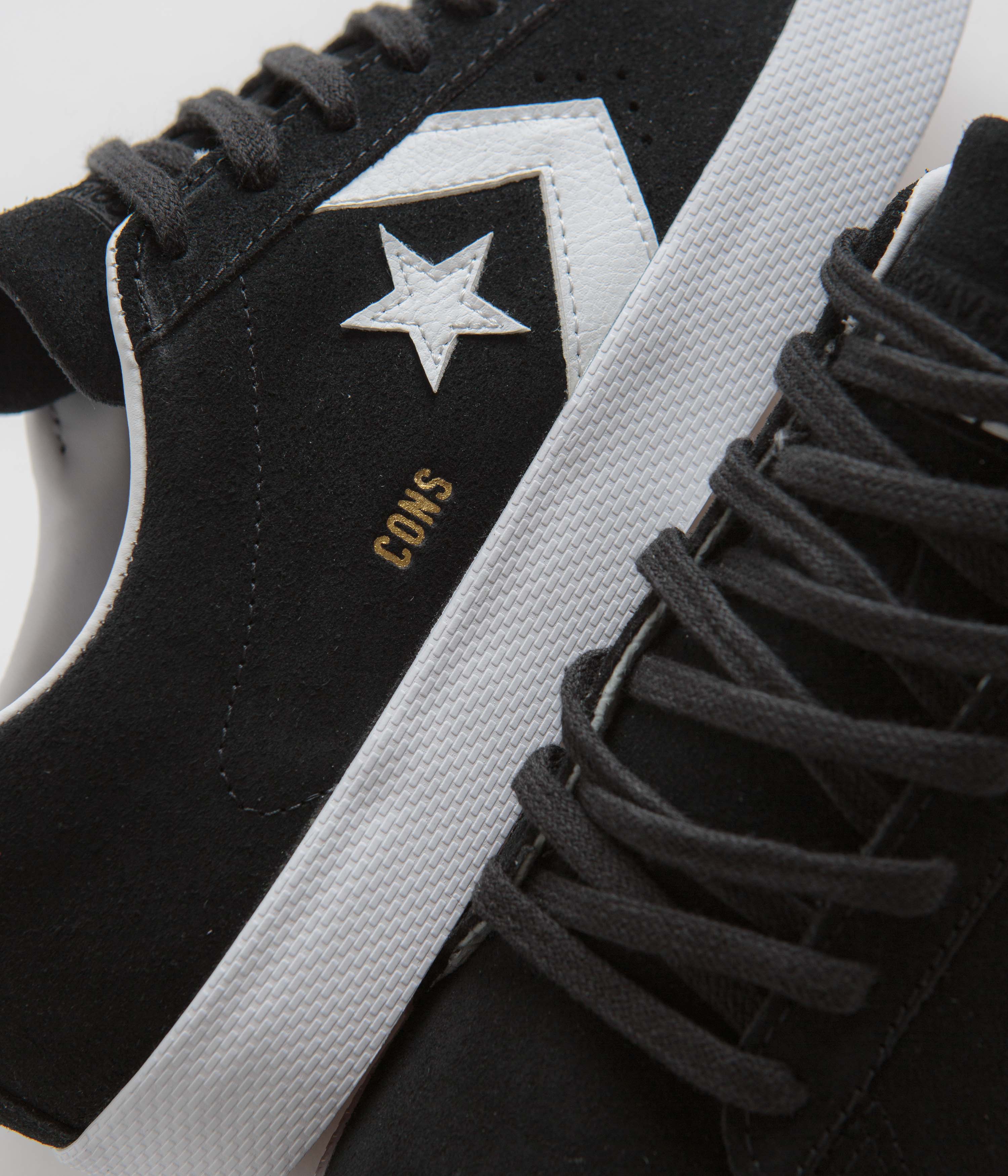 Converse Pro Leather Vulcanized Pro Ox Shoes - Black / White / White - Image 3