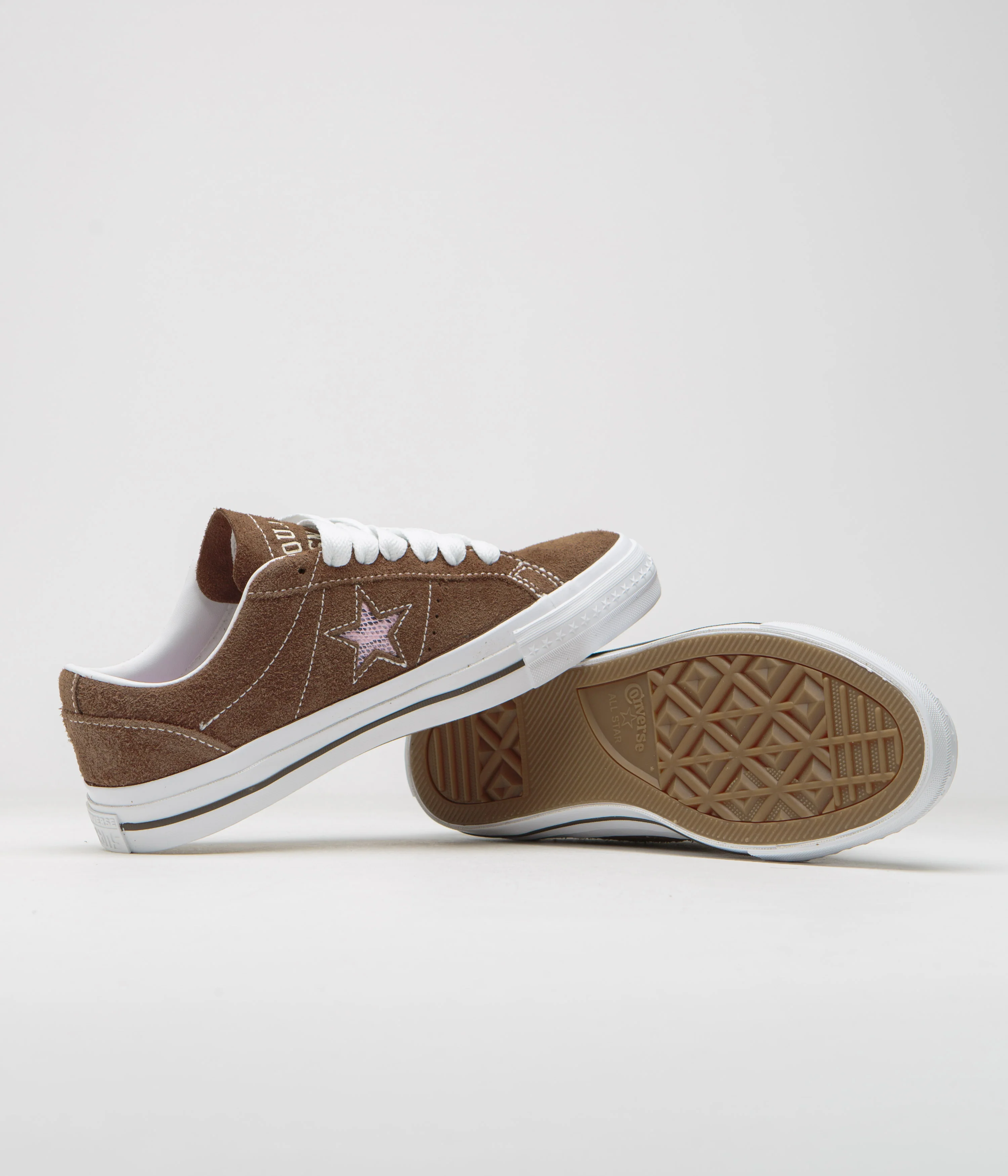 Converse x Quartersnacks One Star Pro Ox Shoes - Dark Clove / White / Cherry - Image 5