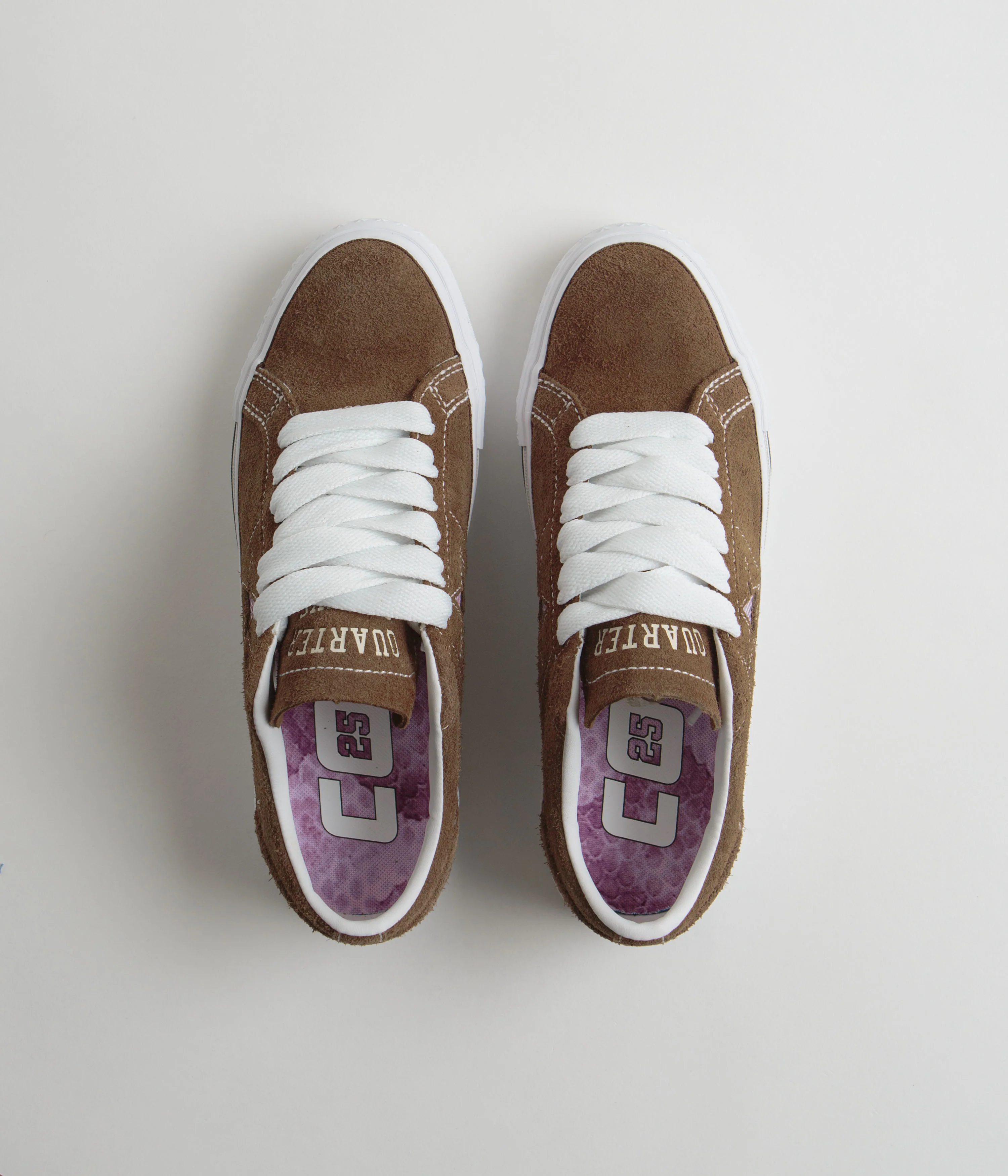 Converse x Quartersnacks One Star Pro Ox Shoes - Dark Clove / White / Cherry - Image 7