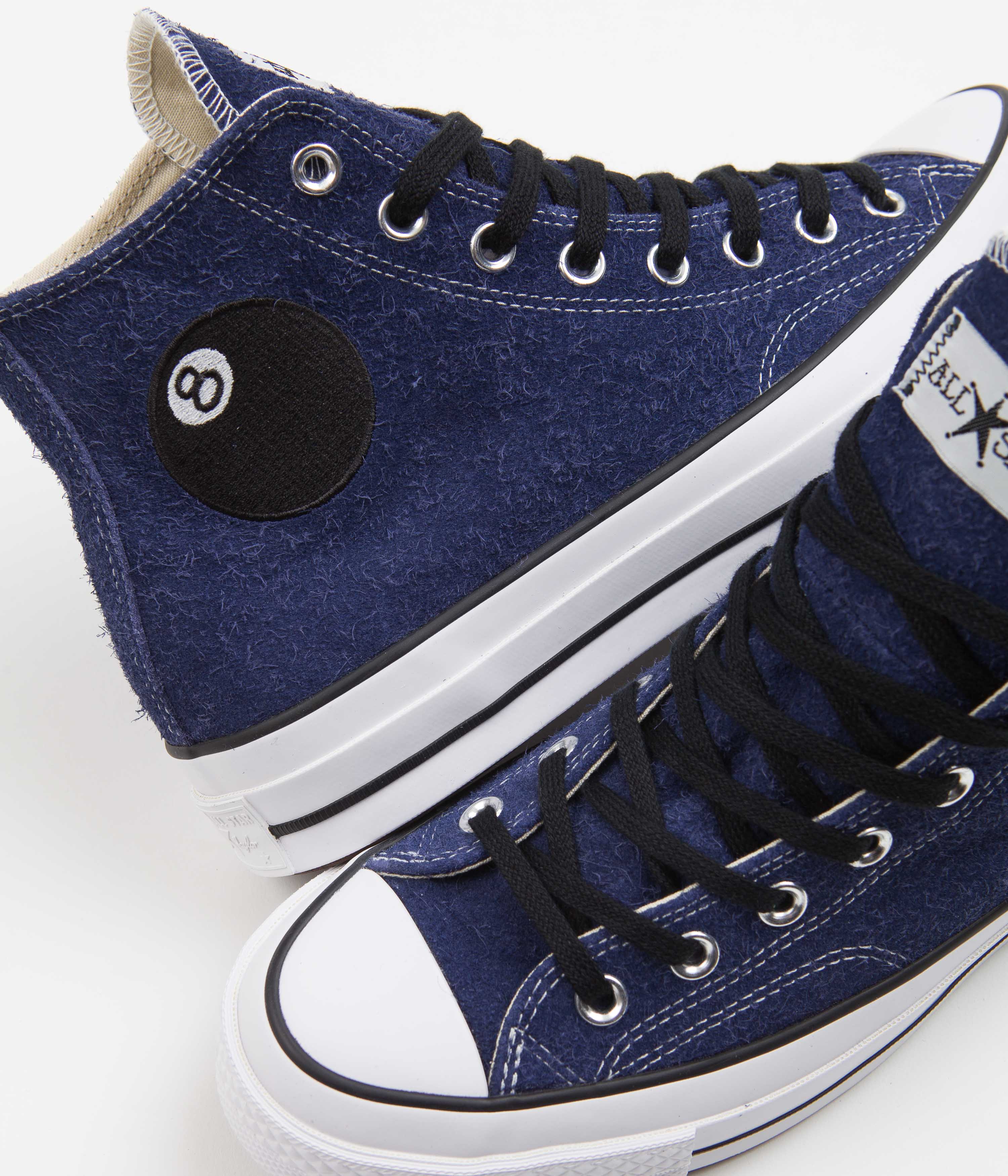 Converse x Stussy Chuck 70 Hi Shoes - Clematis Blue / White / Black - Image 3