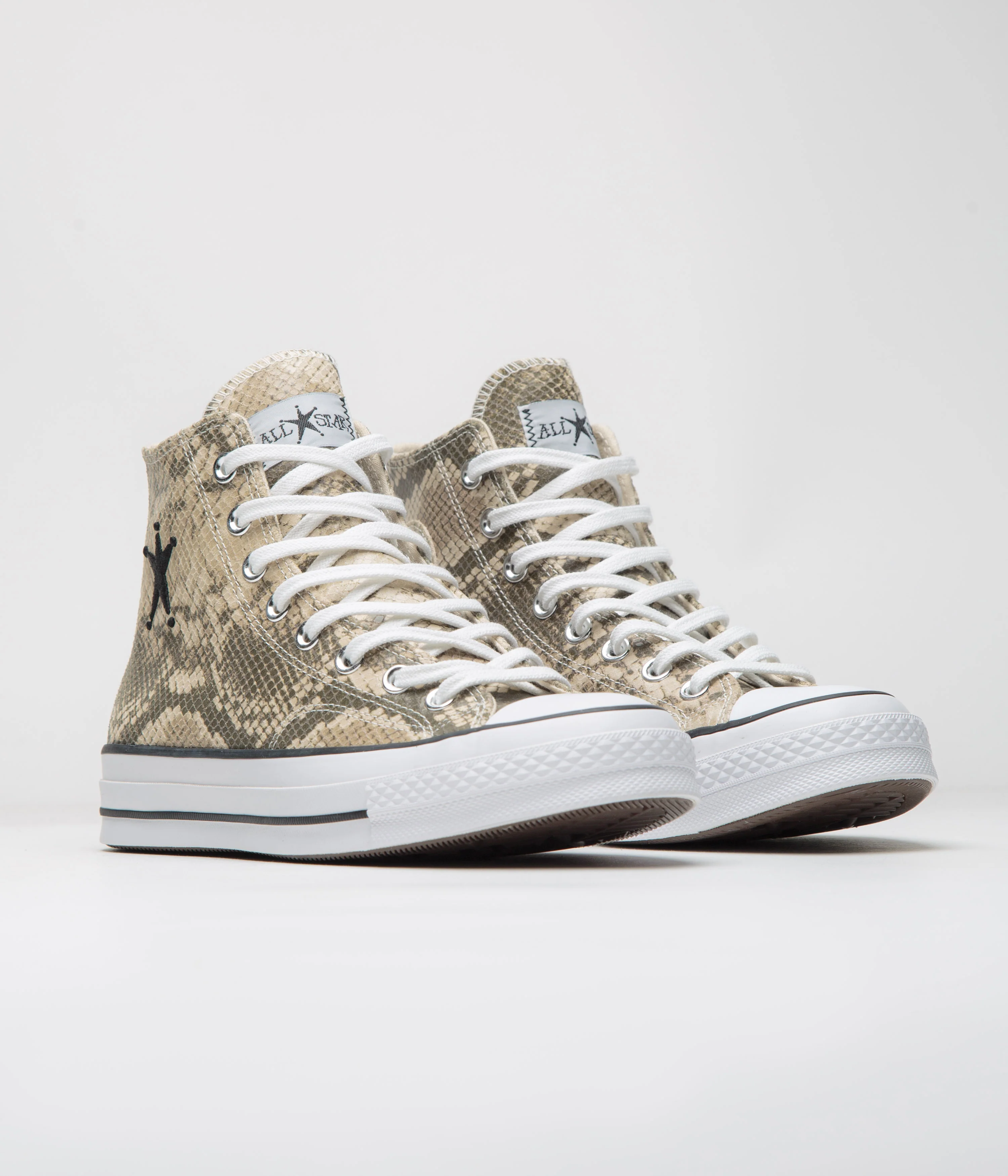 Converse x Stussy Chuck 70 Hi Shoes - Grey / Black / Egret - Image 2