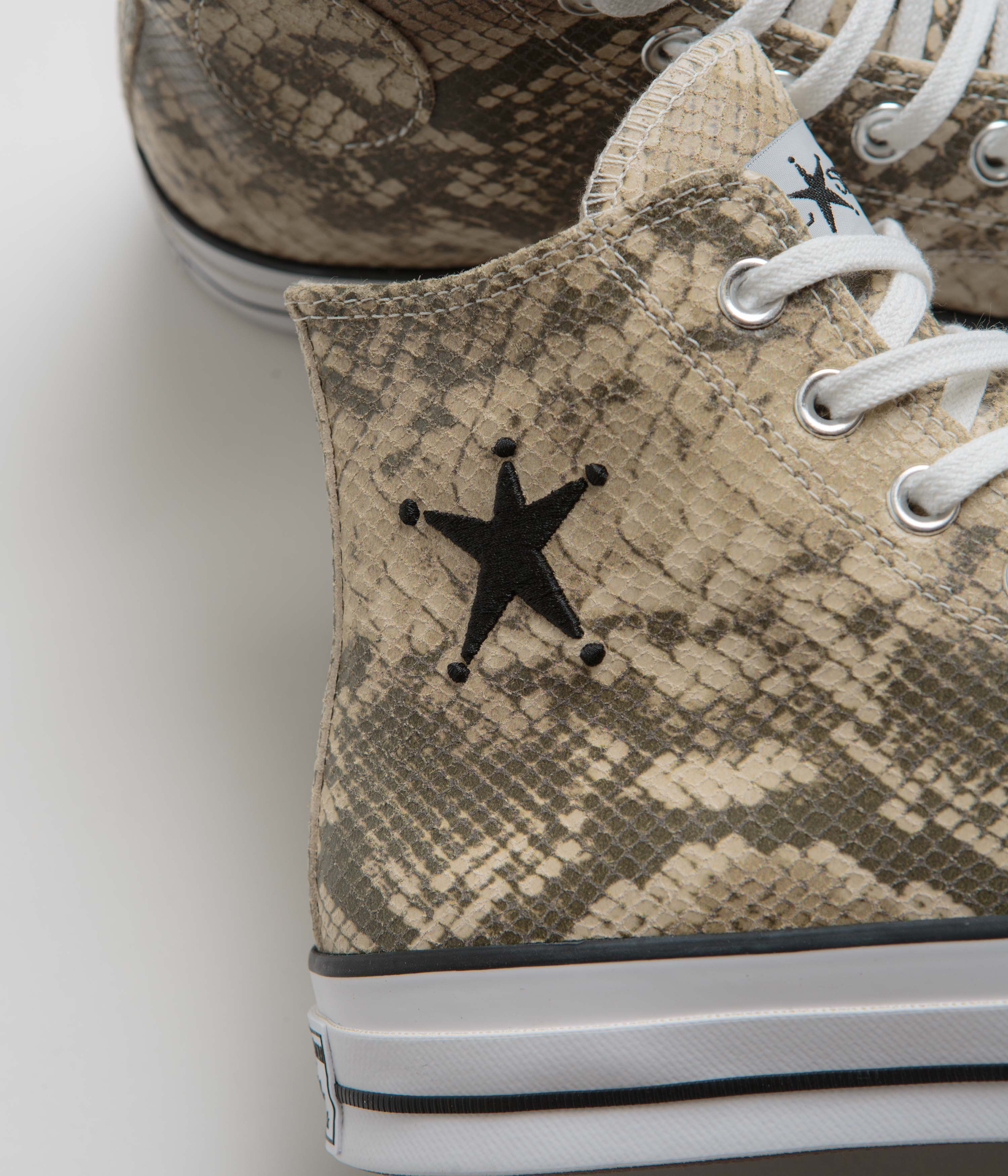 Converse x Stussy Chuck 70 Hi Shoes - Grey / Black / Egret - Image 3