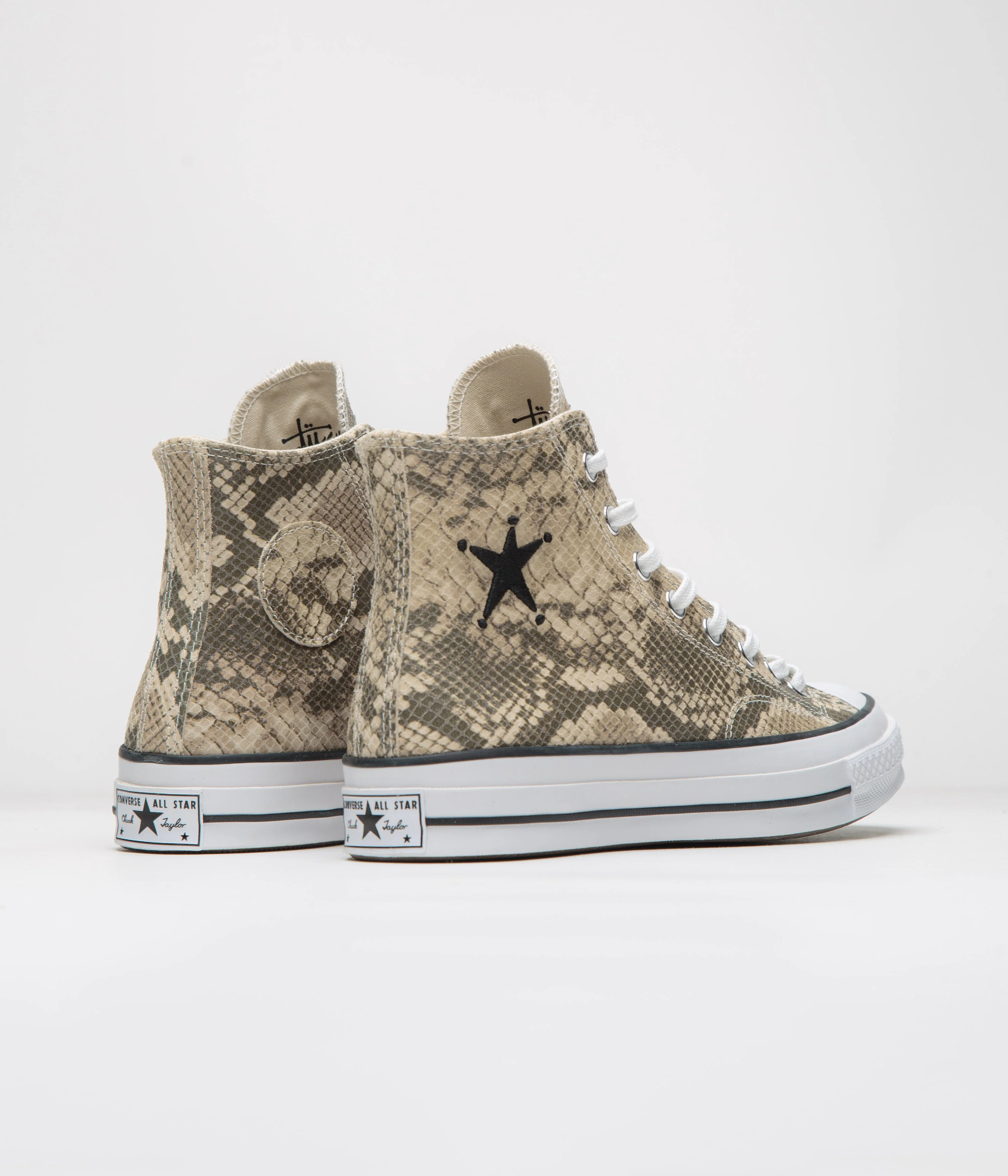 Converse x Stussy Chuck 70 Hi Shoes - Grey / Black / Egret - Image 4